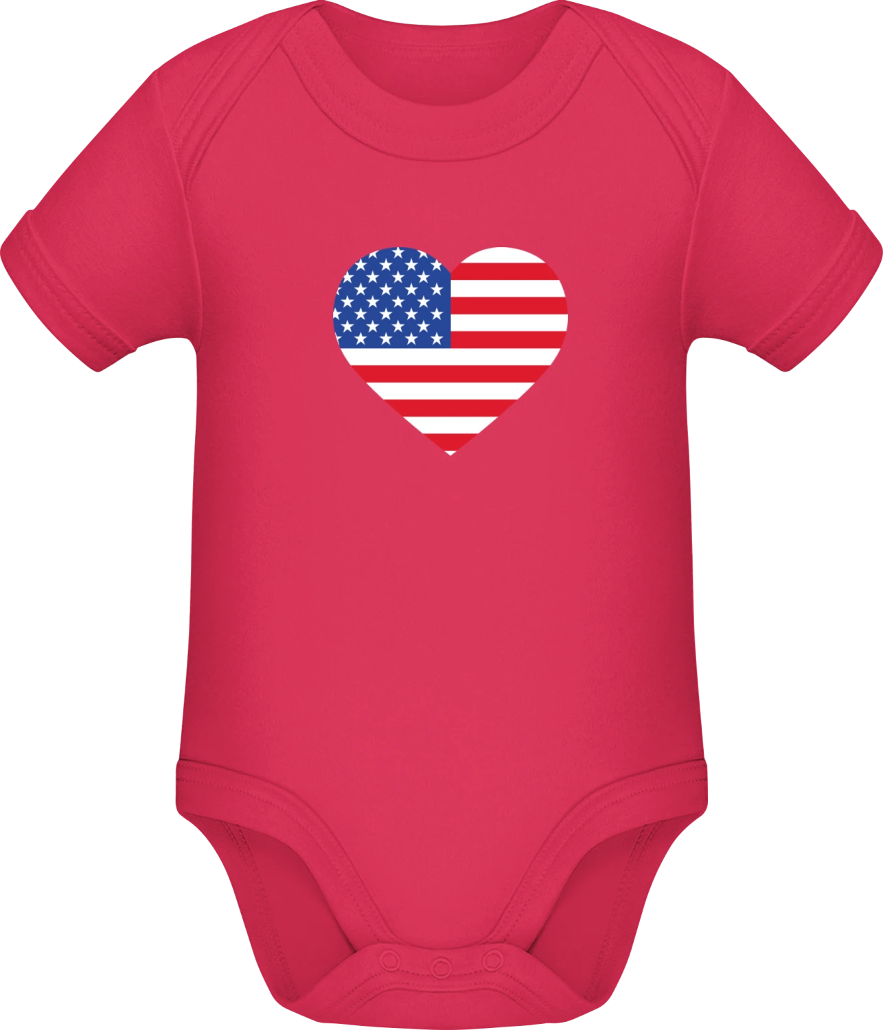 USA Heart Flag - Sorbet Sonar SSL organic babybodsuit - Front