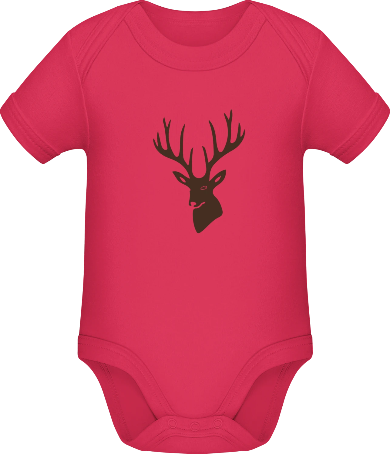 Deer Head Silhouette - Sorbet Sonar SSL organic babybodsuit - Front