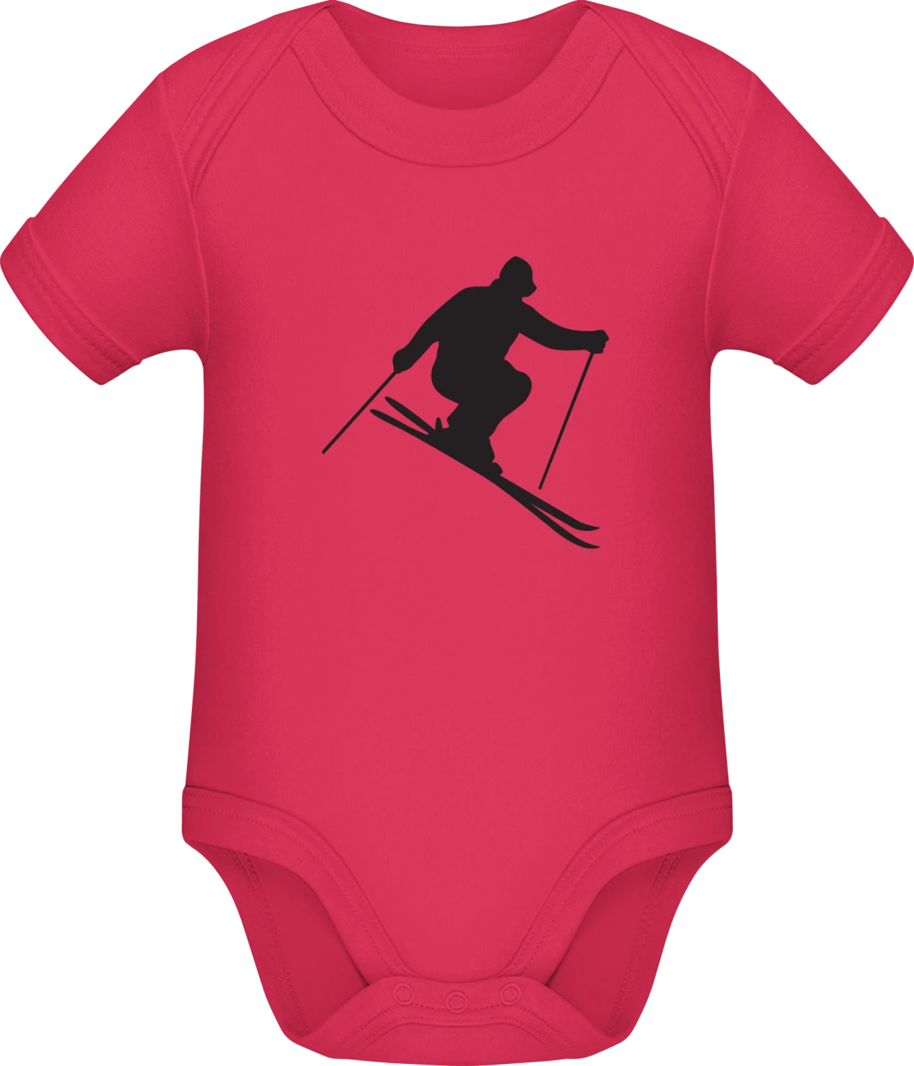 Ski Silhouette - Sorbet Sonar SSL organic babybodsuit - Front