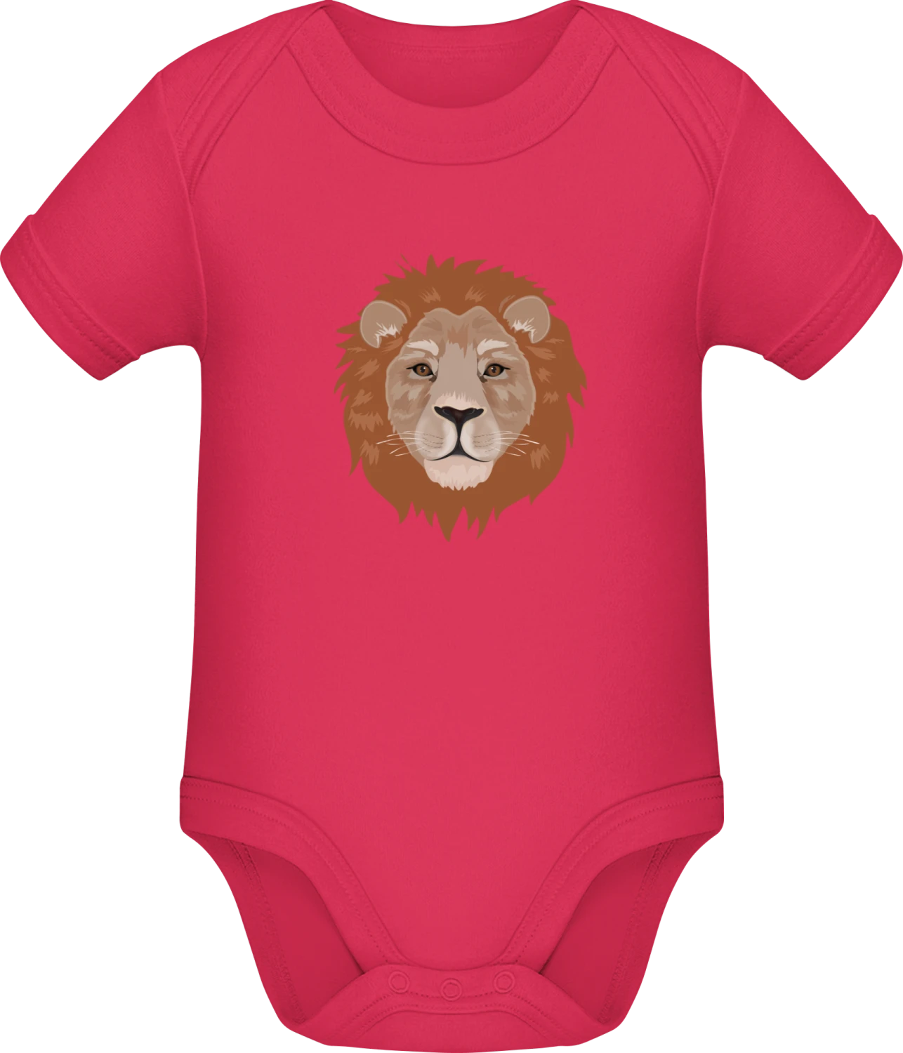 Realistic Lion Head - Sorbet Sonar SSL organic babybodsuit - Front