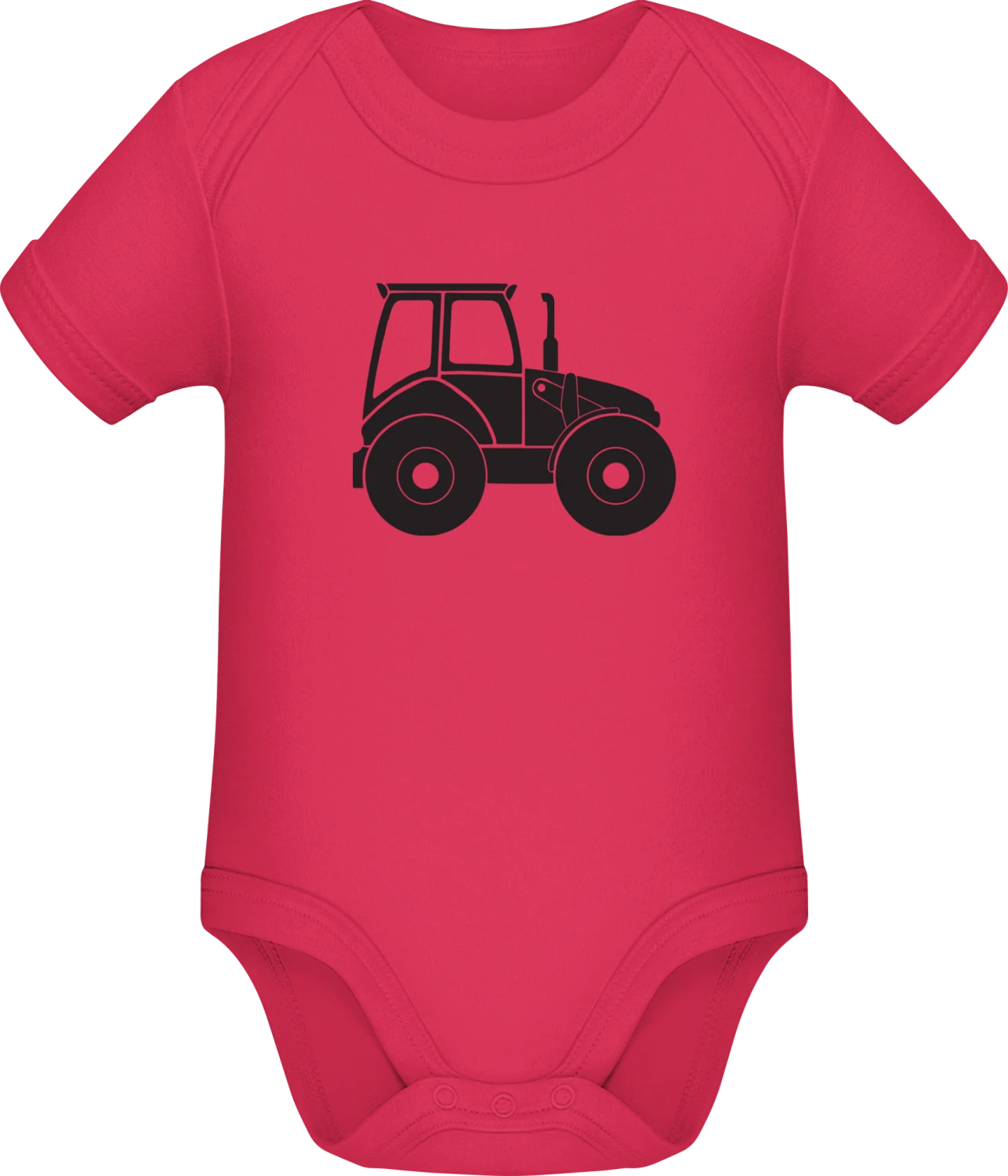 Tractor Silhouette - Sorbet Sonar SSL organic babybodsuit - Front