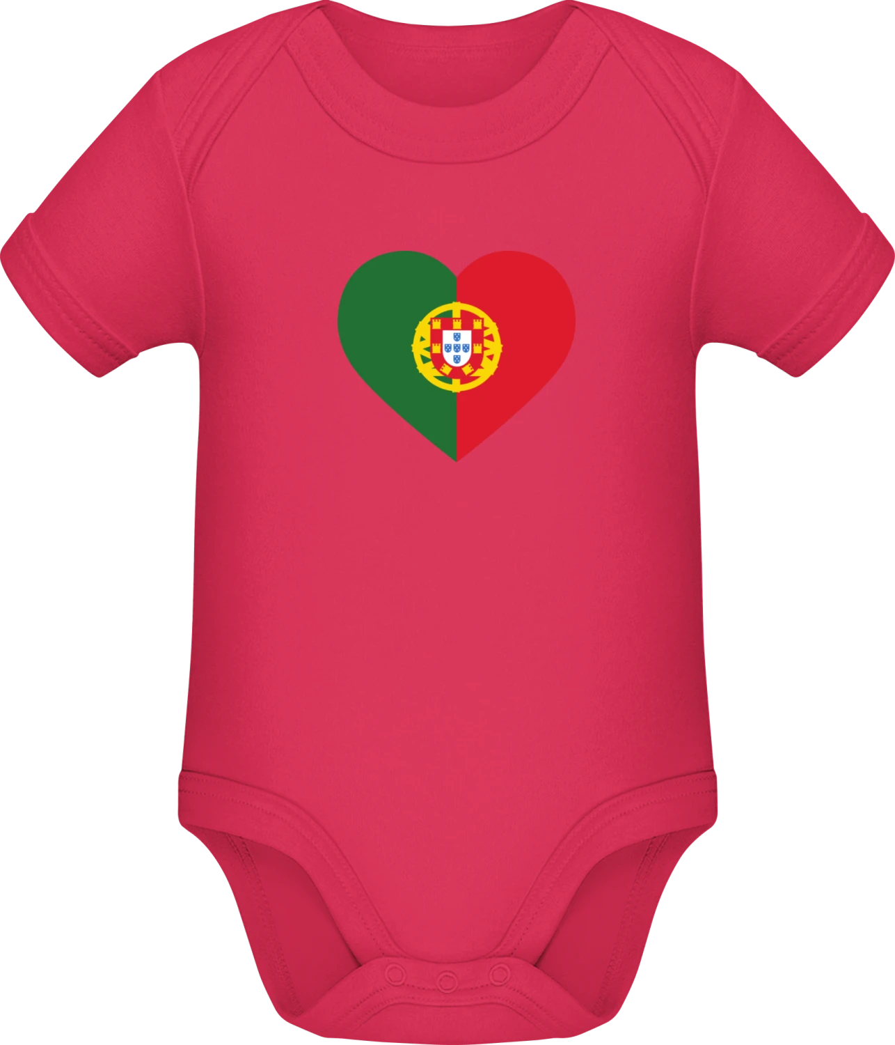 Portugal Heart Flag Crest - Sorbet Sonar SSL organic babybodsuit - Front