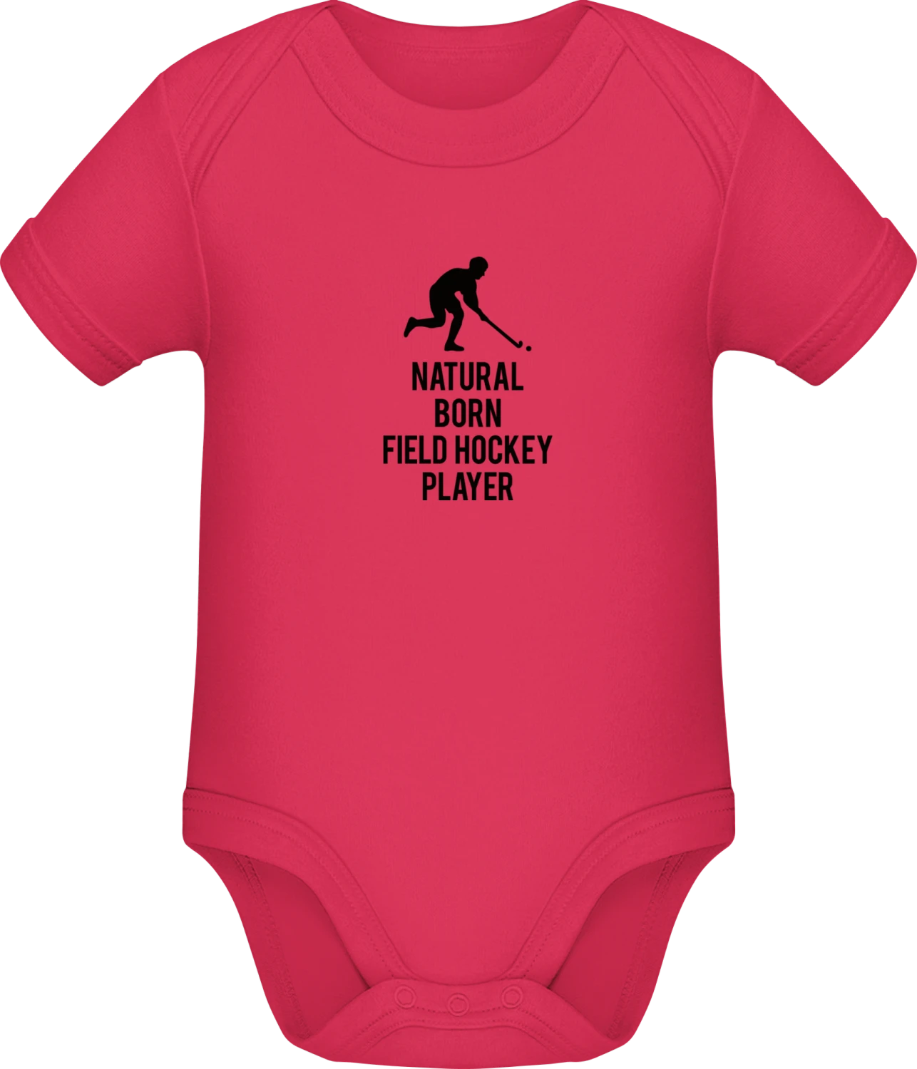 Natural Born Field Hockey Player - Sorbet Sonar SSL organic babybodsuit - Front