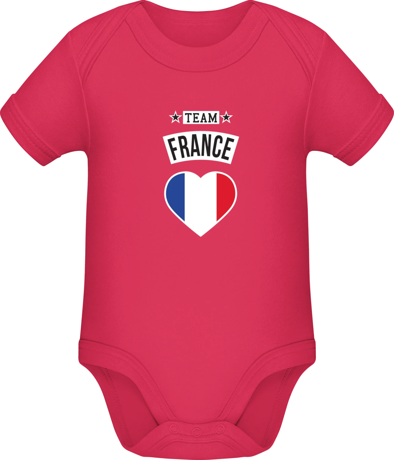 Team France Heart - Sorbet Sonar SSL organic babybodsuit - Front