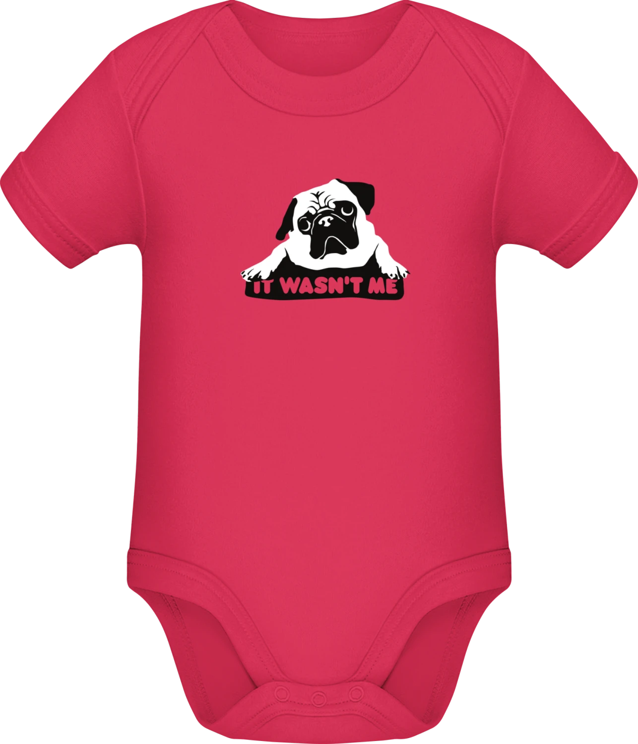 Mops Hund - Sorbet Sonar SSL organic babybodsuit - Front