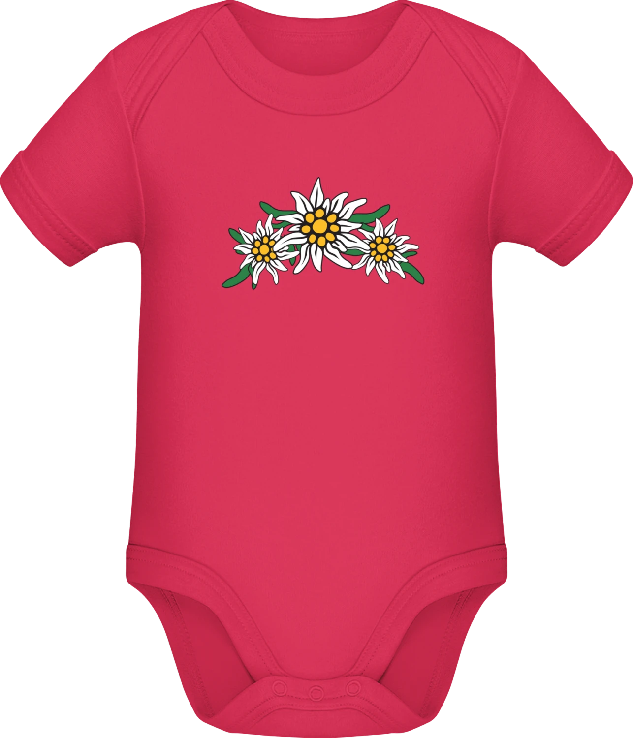 Edelweiss Flowers - Sorbet Sonar SSL organic babybodsuit - Front