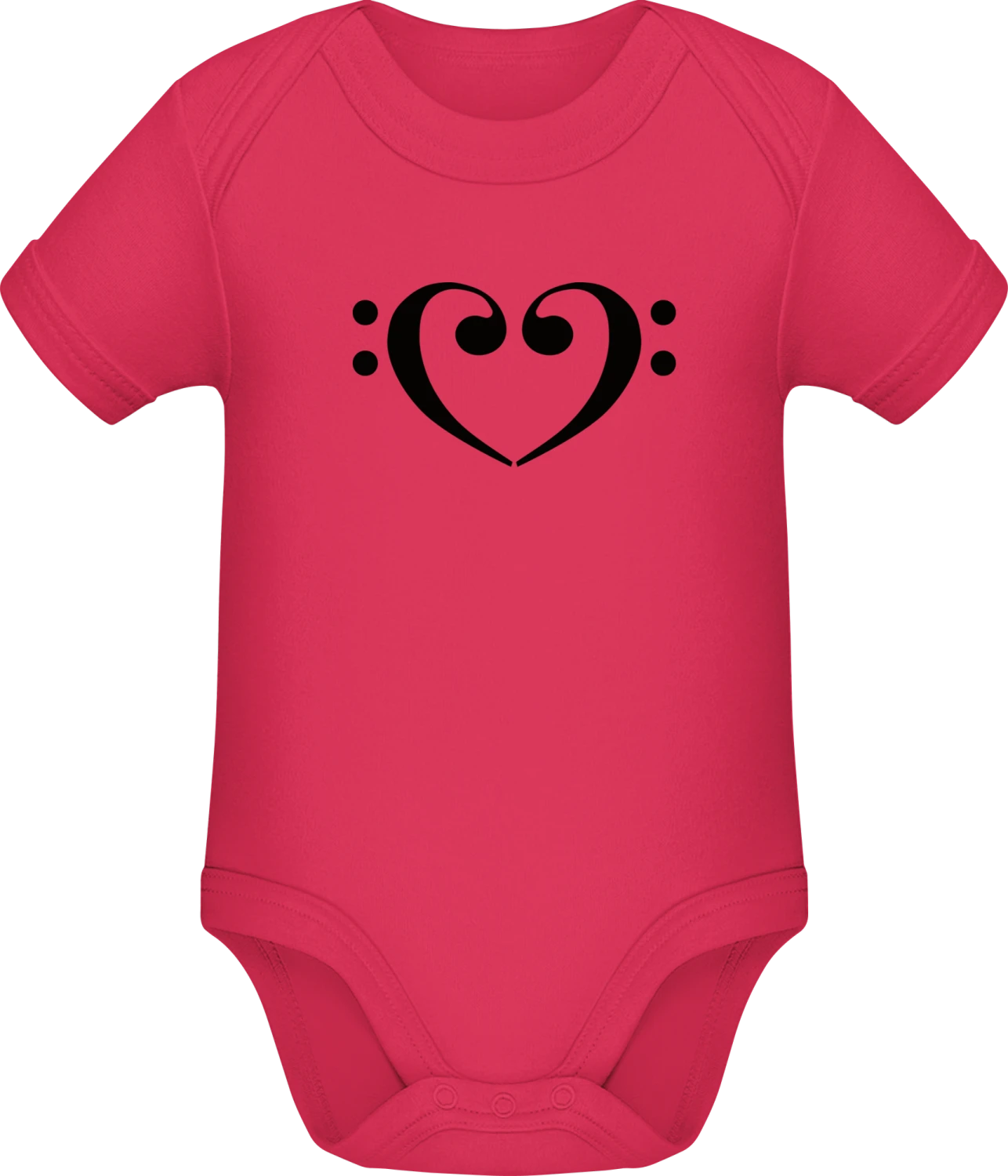 Bass Heart - Sorbet Sonar SSL organic babybodsuit - Front