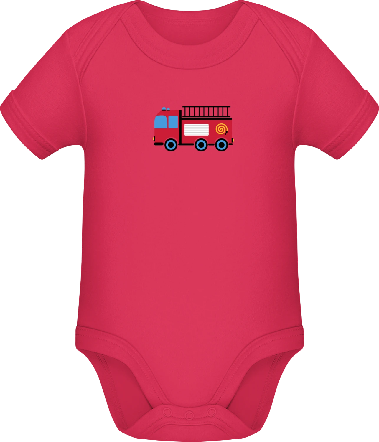 Fire Department Comic Truck - Sorbet Sonar SSL organic babybodsuit - Front