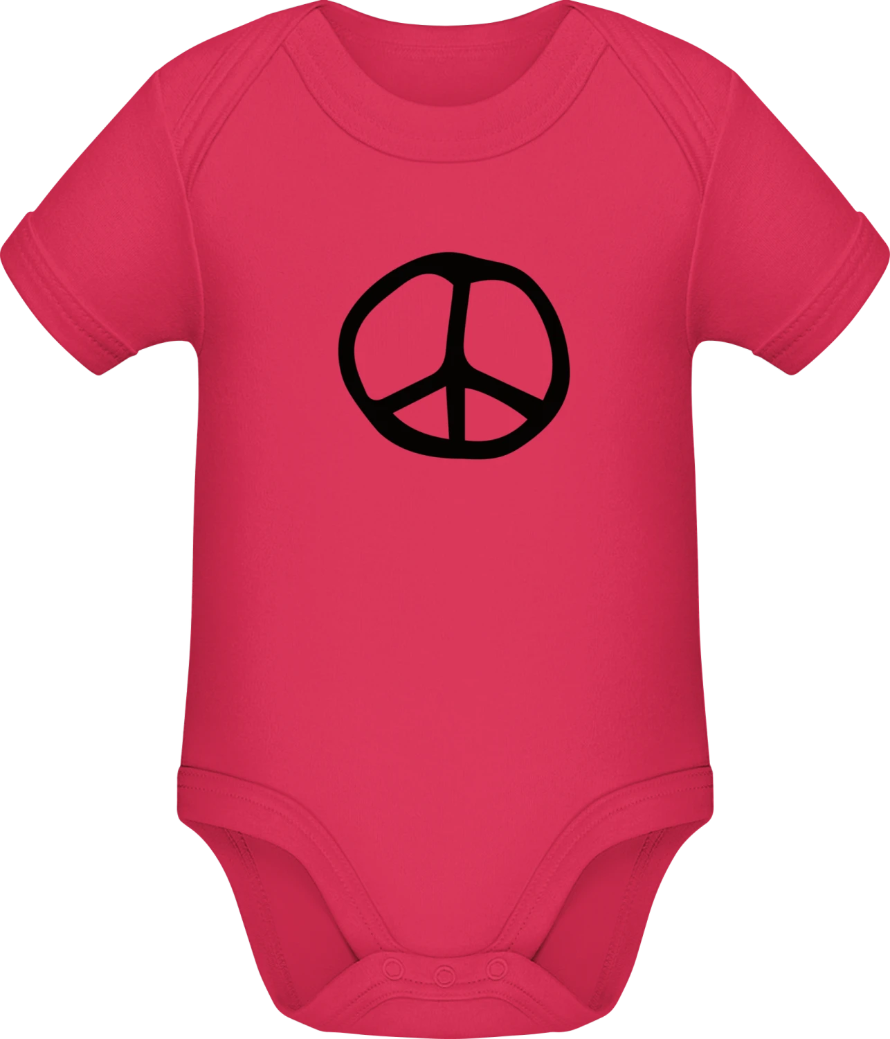 Peace Symbol Illustration - Sorbet Sonar SSL organic babybodsuit - Front