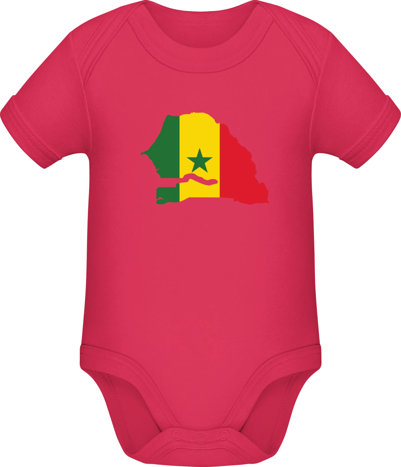 Senegal Map - Sorbet Sonar SSL organic babybodsuit - Front