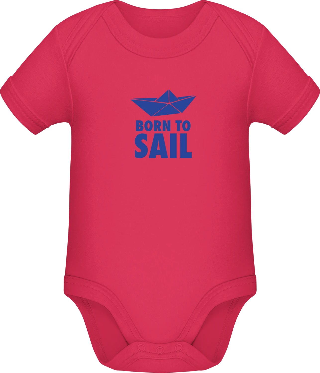 Born To Sail Paper Boat - Sorbet Sonar SSL organic babybodsuit - Front