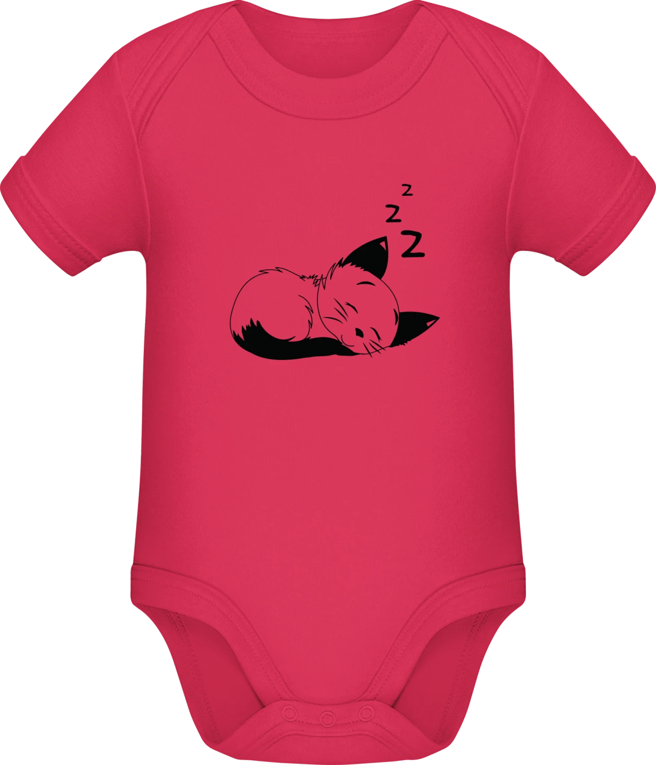 Sleeping Cat - Sorbet Sonar SSL organic babybodsuit - Front