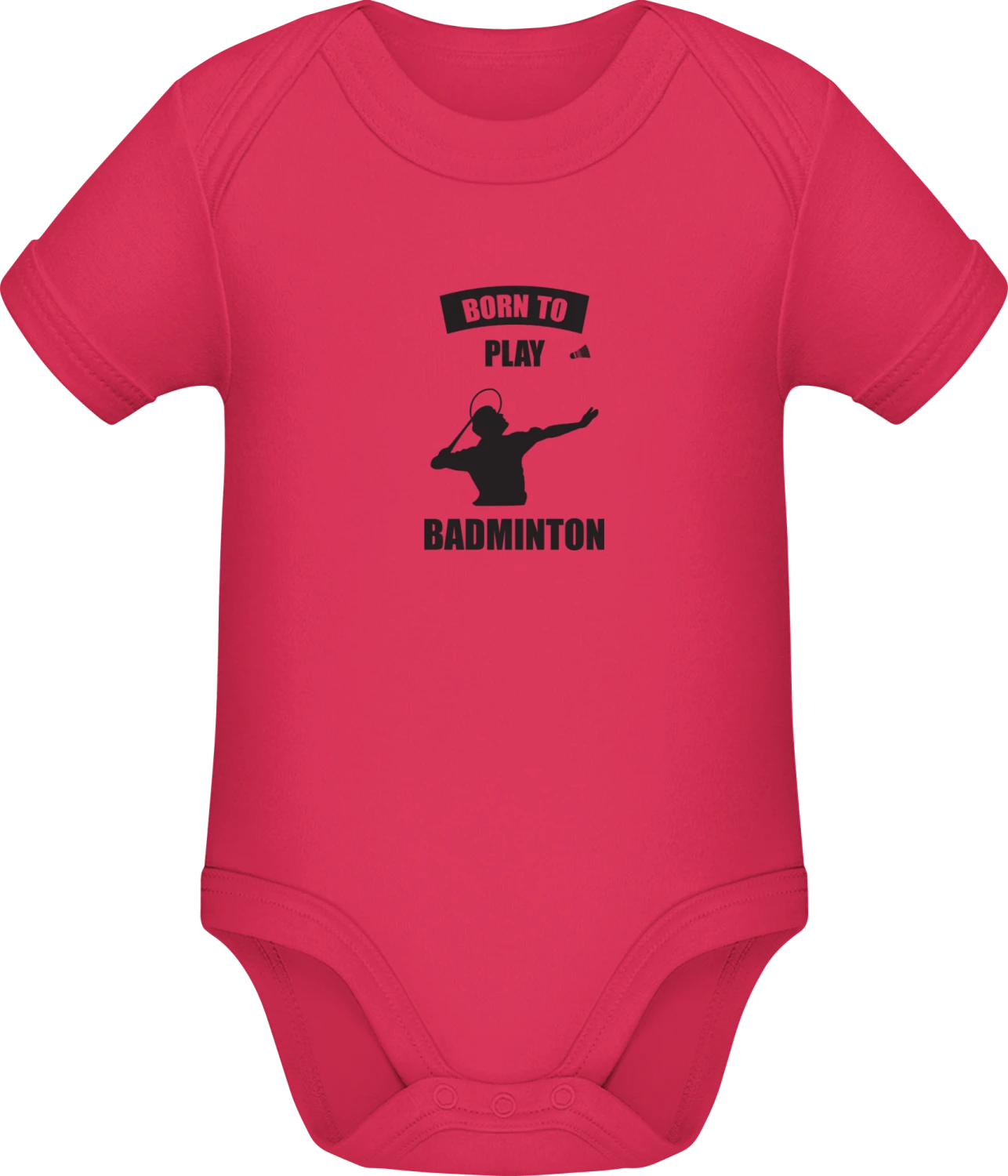 Born To Play Badminton - Sorbet Sonar SSL organic babybodsuit - Front