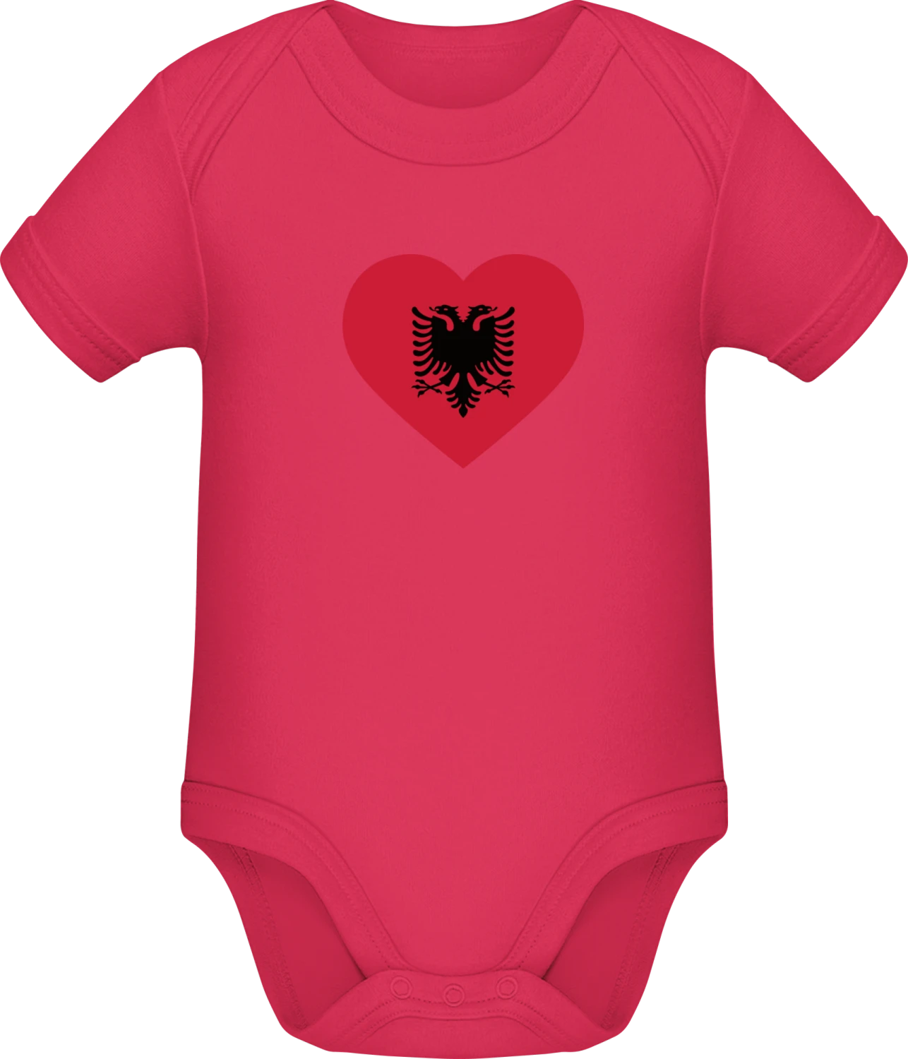 Albanian Heart Flag - Sorbet Sonar SSL organic babybodsuit - Front