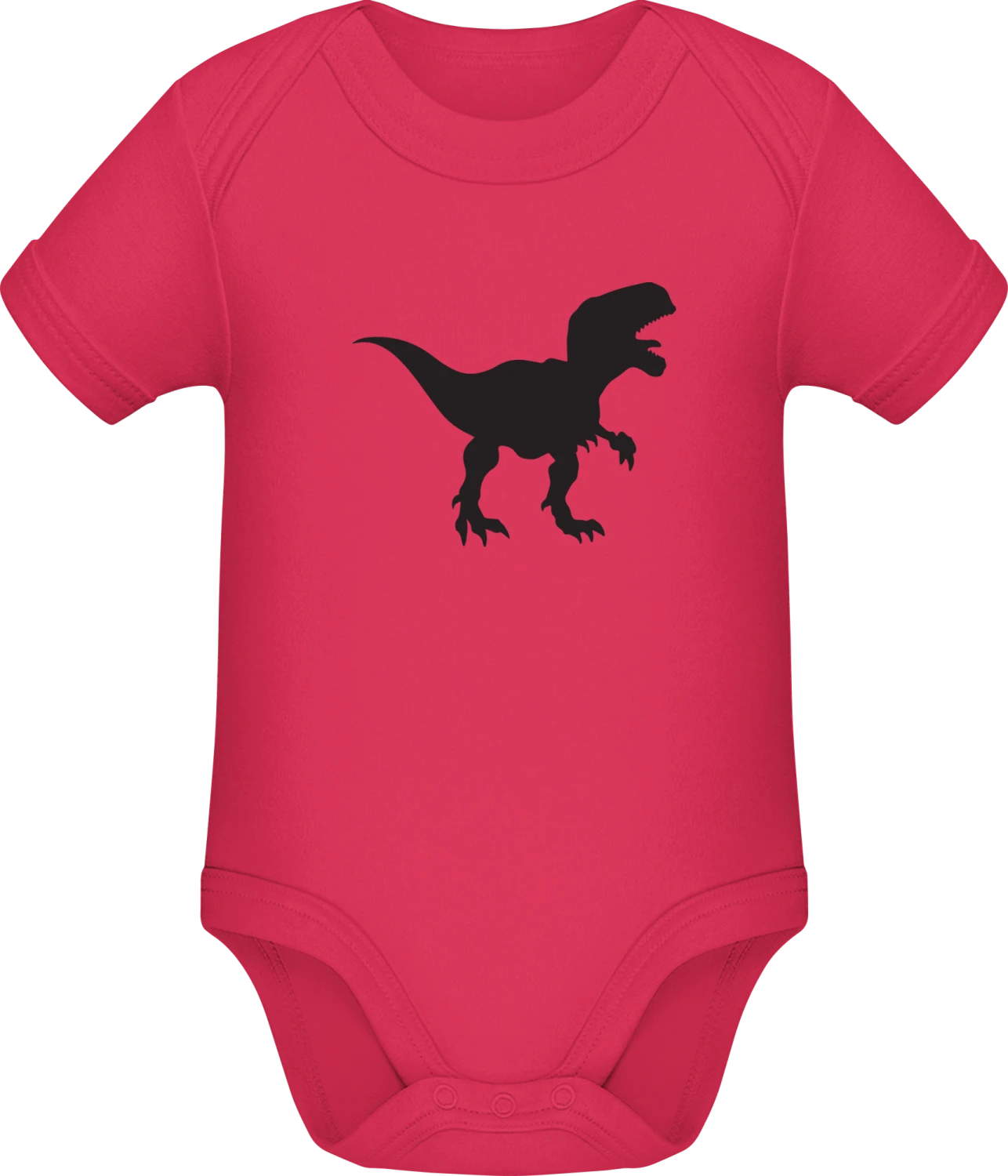 T Rex Dino Silhouette - Sorbet Sonar SSL organic babybodsuit - Front