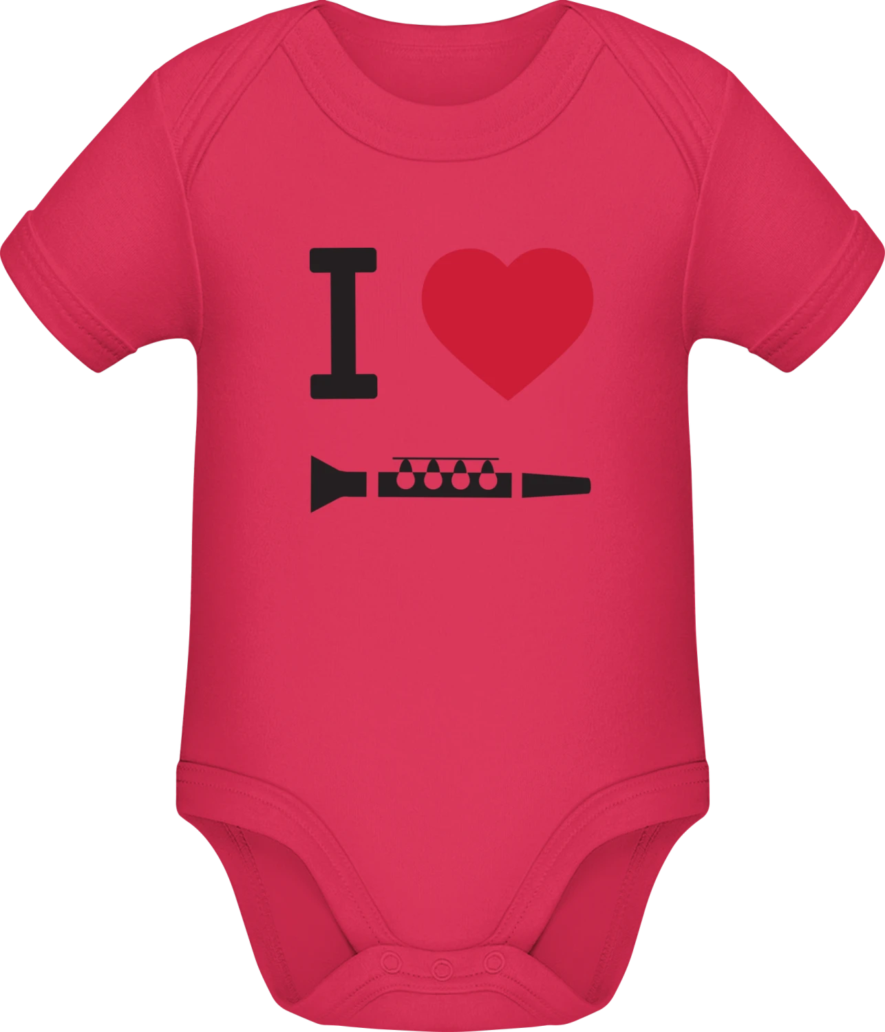 I Heart Clarinet - Sorbet Sonar SSL organic babybodsuit - Front