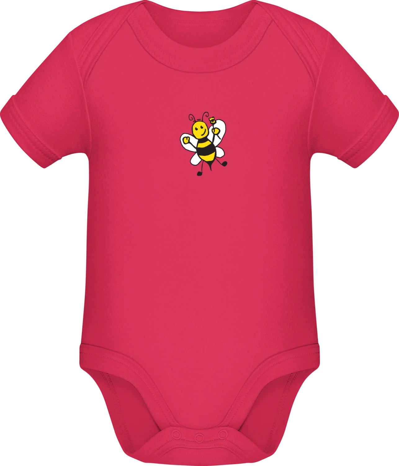 Happy Bee With Flower - Sorbet Sonar SSL organic babybodsuit - Front