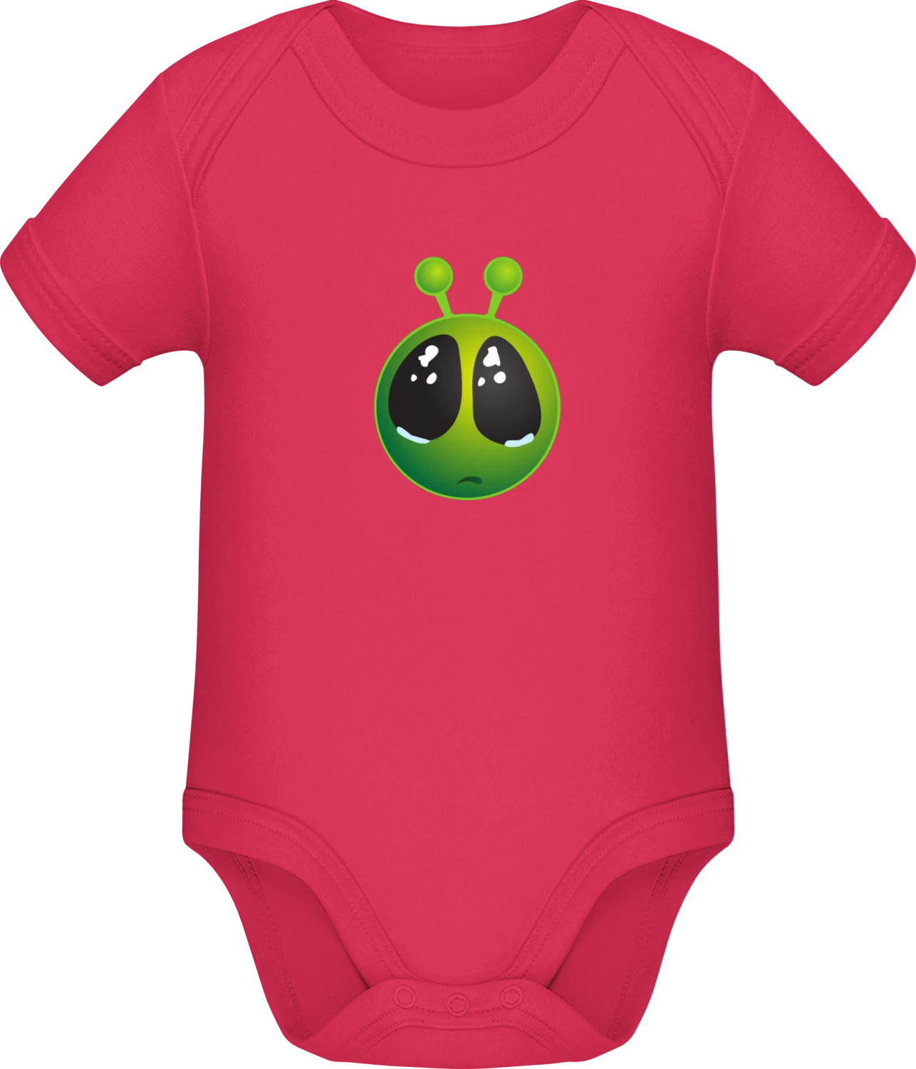 Alien Smiley - Sorbet Sonar SSL organic babybodsuit - Front