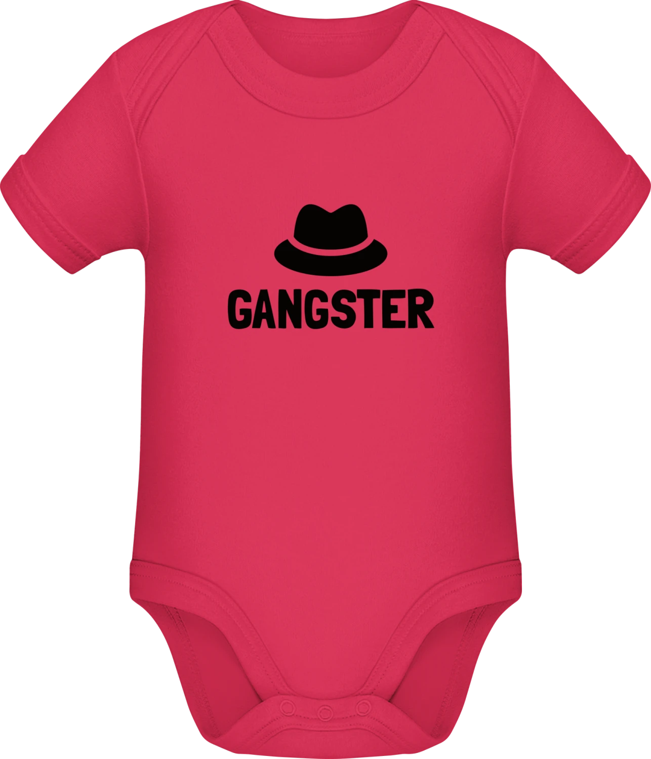 Gangster Hat - Sorbet Sonar SSL organic babybodsuit - Front