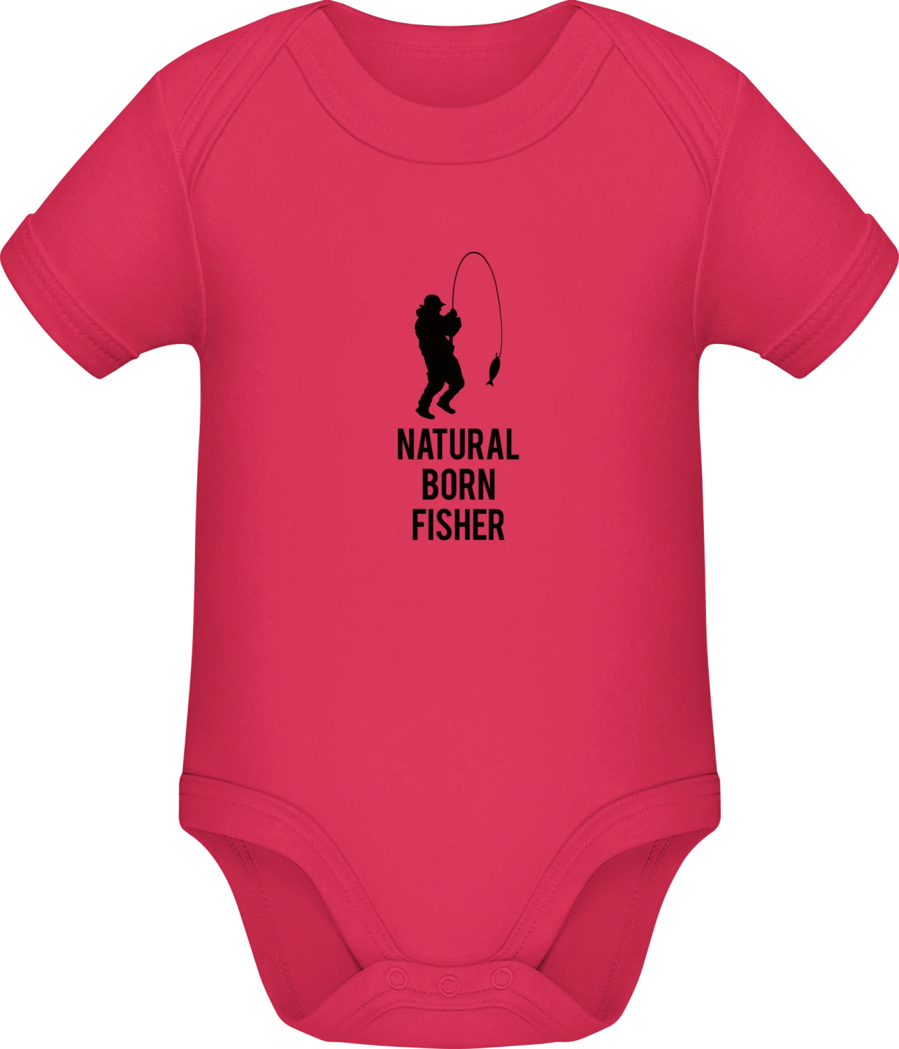 Natural Born Fisher - Sorbet Sonar SSL organic babybodsuit - Front