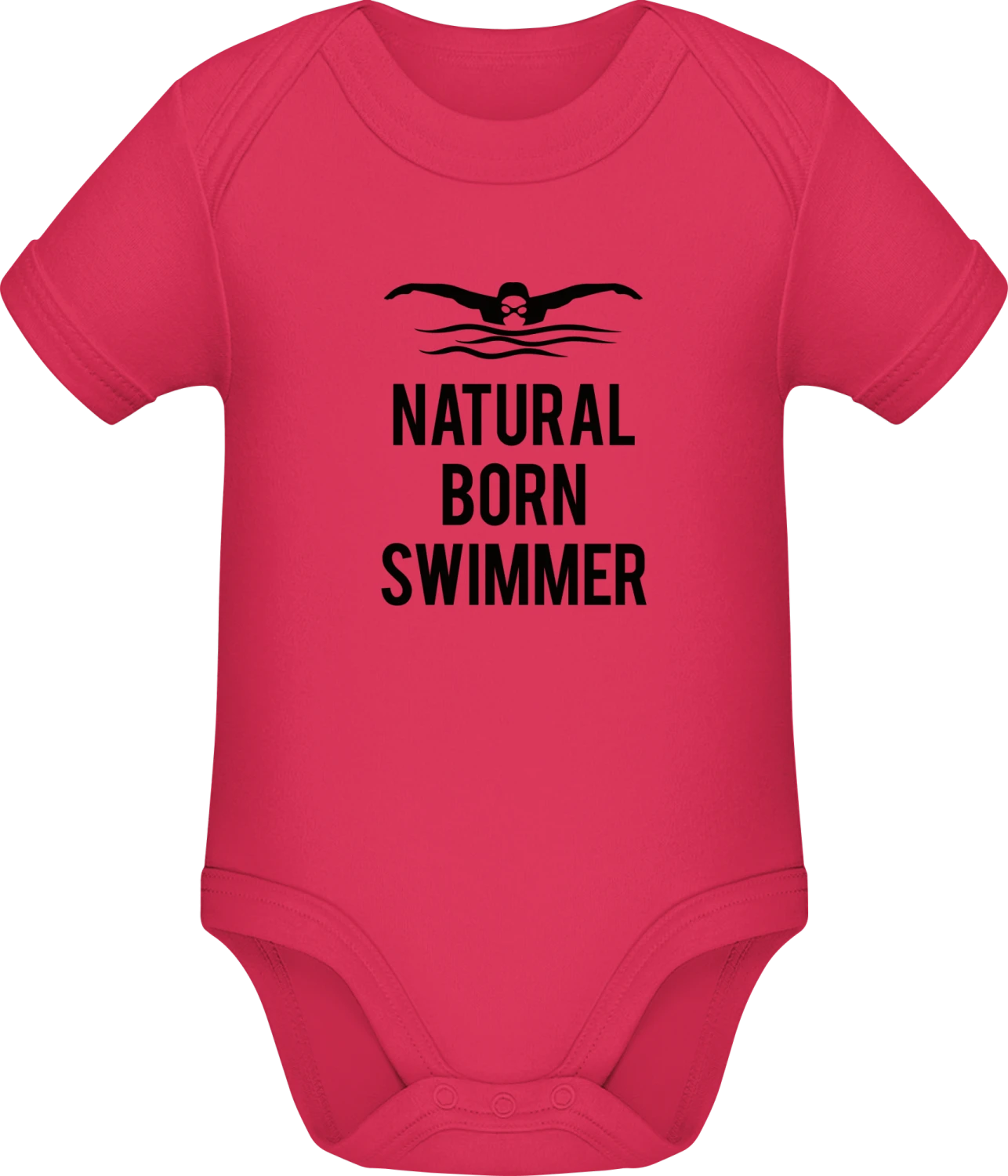 Natural Born Swimmer - Sorbet Sonar SSL organic babybodsuit - Front