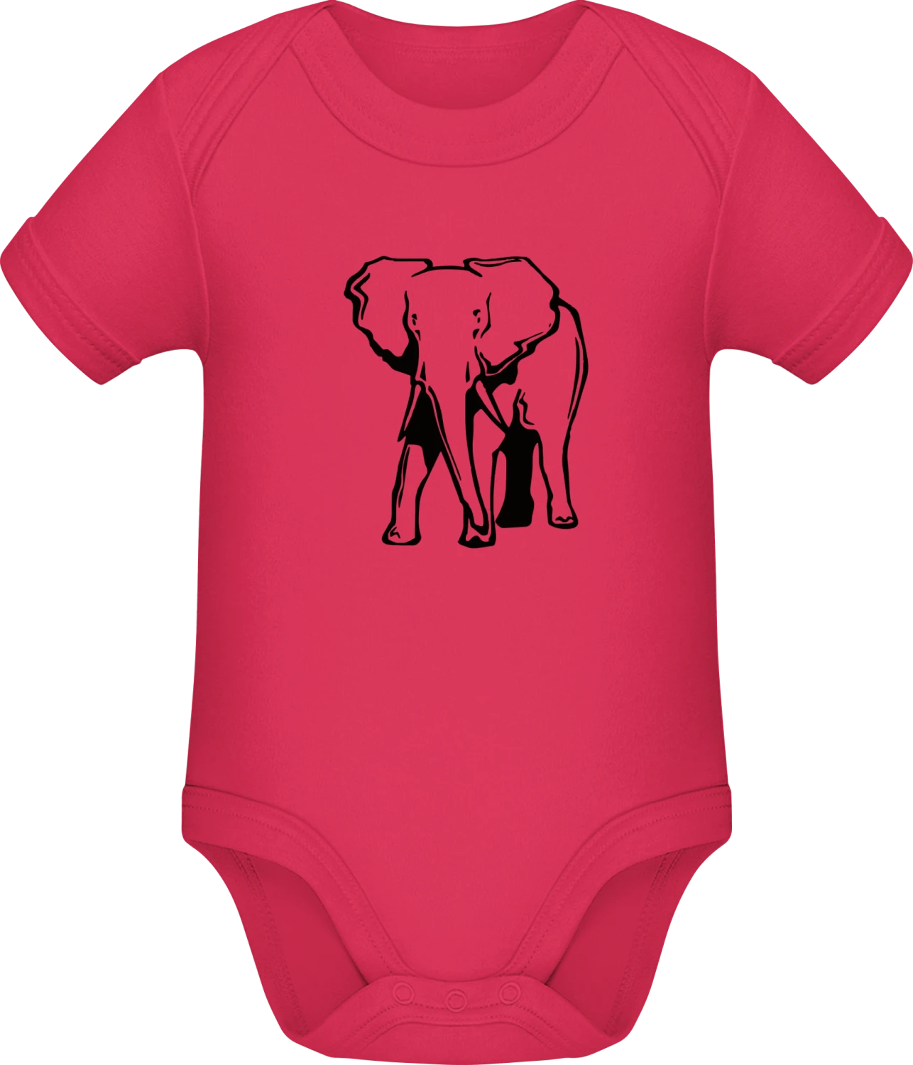 Elephant Outline - Sorbet Sonar SSL organic babybodsuit - Front