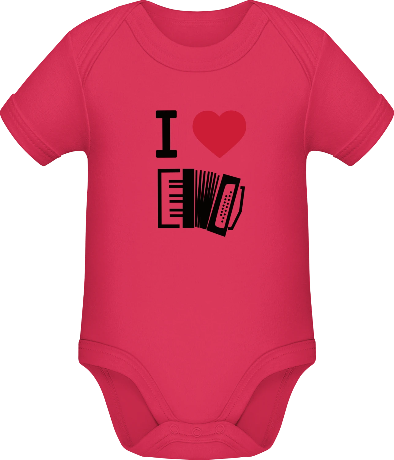 I Heart Accordion Music - Sorbet Sonar SSL organic babybodsuit - Front