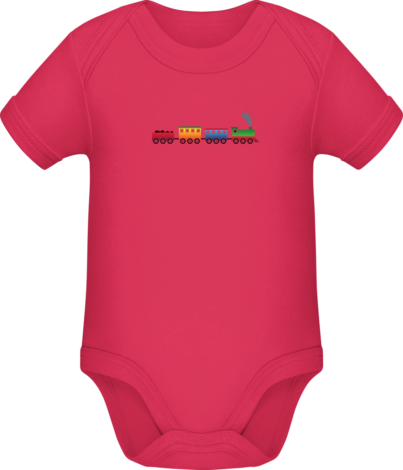 Train Illustration - Sorbet Sonar SSL organic babybodsuit - Front