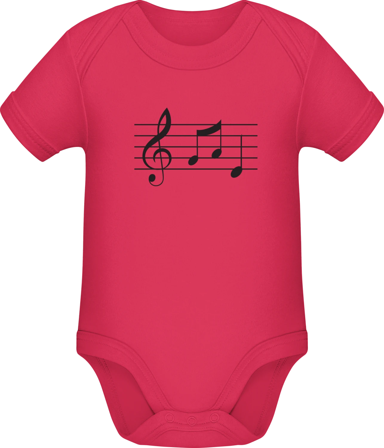 Music Notes Classic - Sorbet Sonar SSL organic babybodsuit - Front