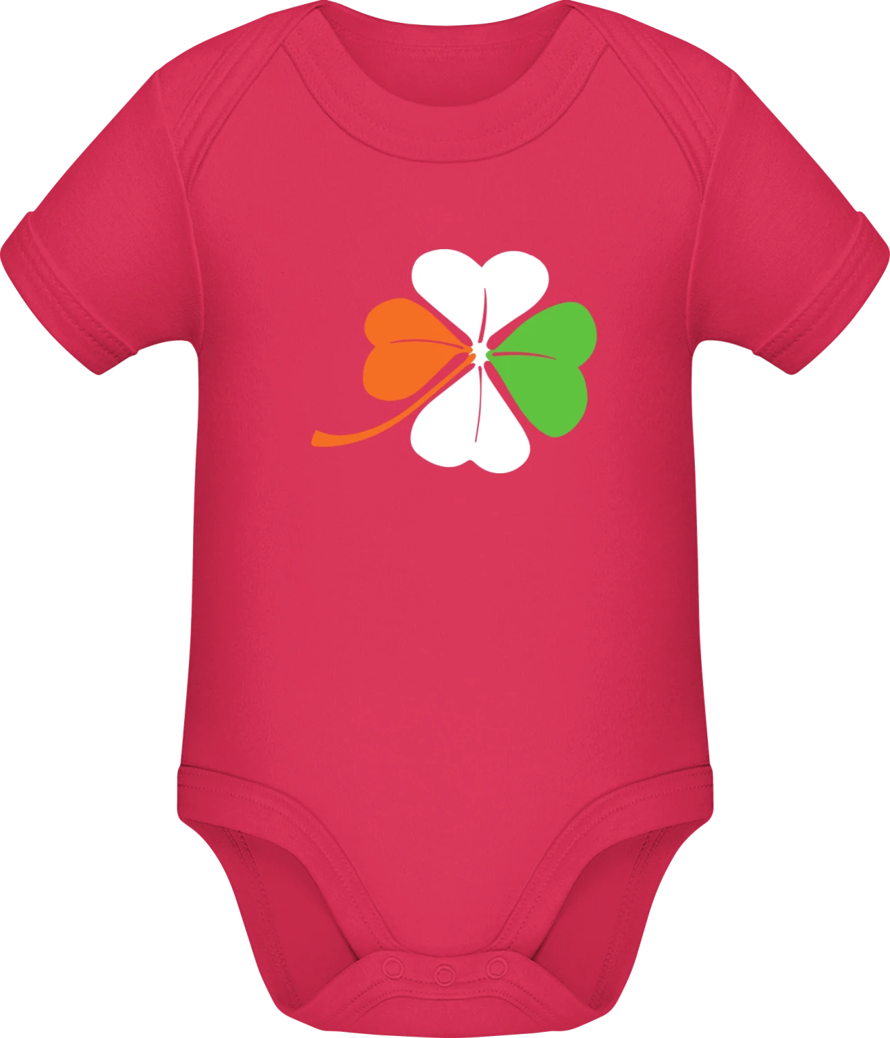 Irish Cloverleaf - Sorbet Sonar SSL organic babybodsuit - Front