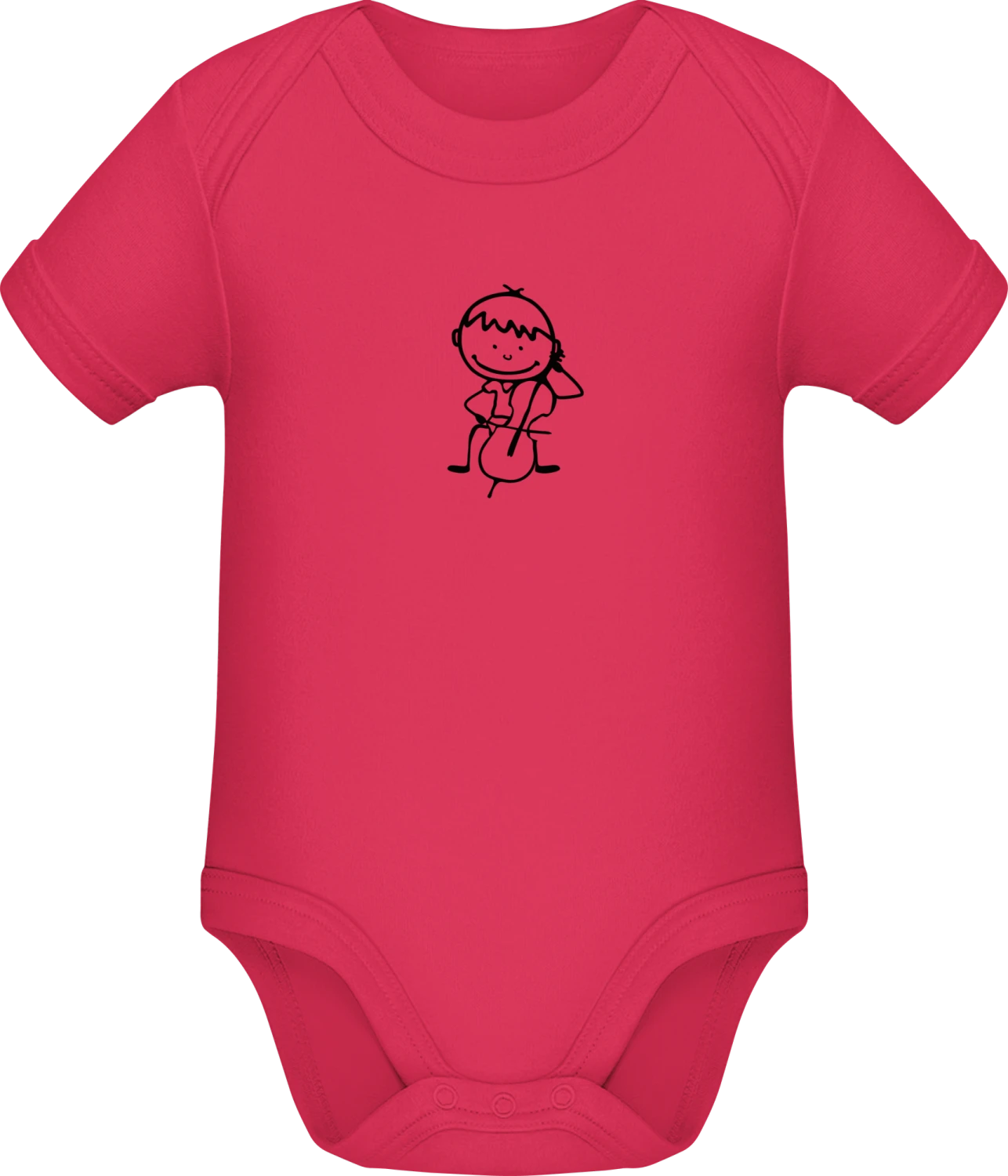 Cello Player Comic - Sorbet Sonar SSL organic babybodsuit - Front