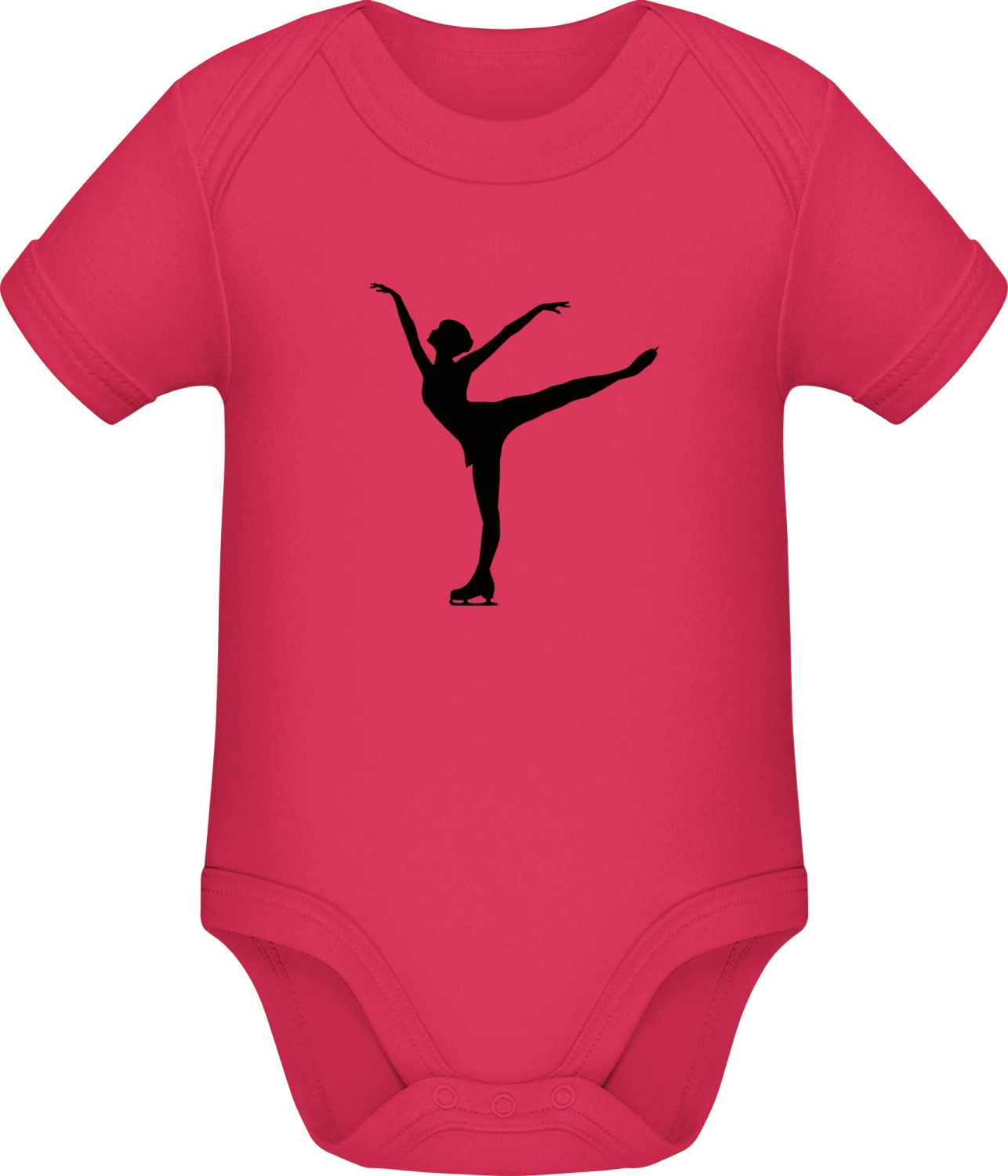 Ice Skater Silhouette - Sorbet Sonar SSL organic babybodsuit - Front