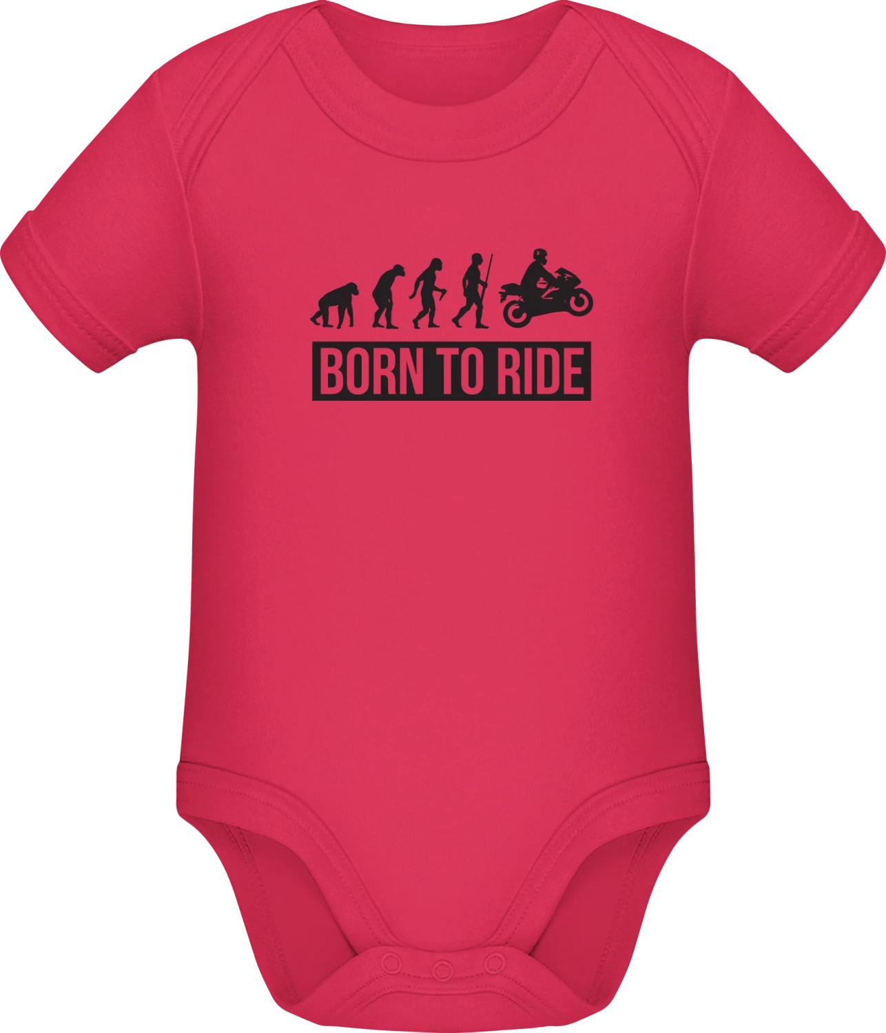 Born To Ride Motorbike - Sorbet Sonar SSL organic babybodsuit - Front