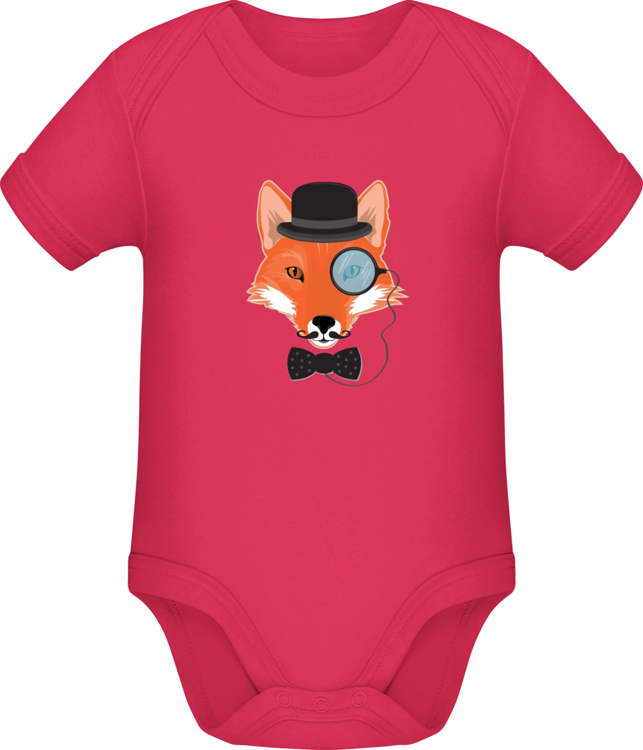 Hipster Fox - Sorbet Sonar SSL organic babybodsuit - Front