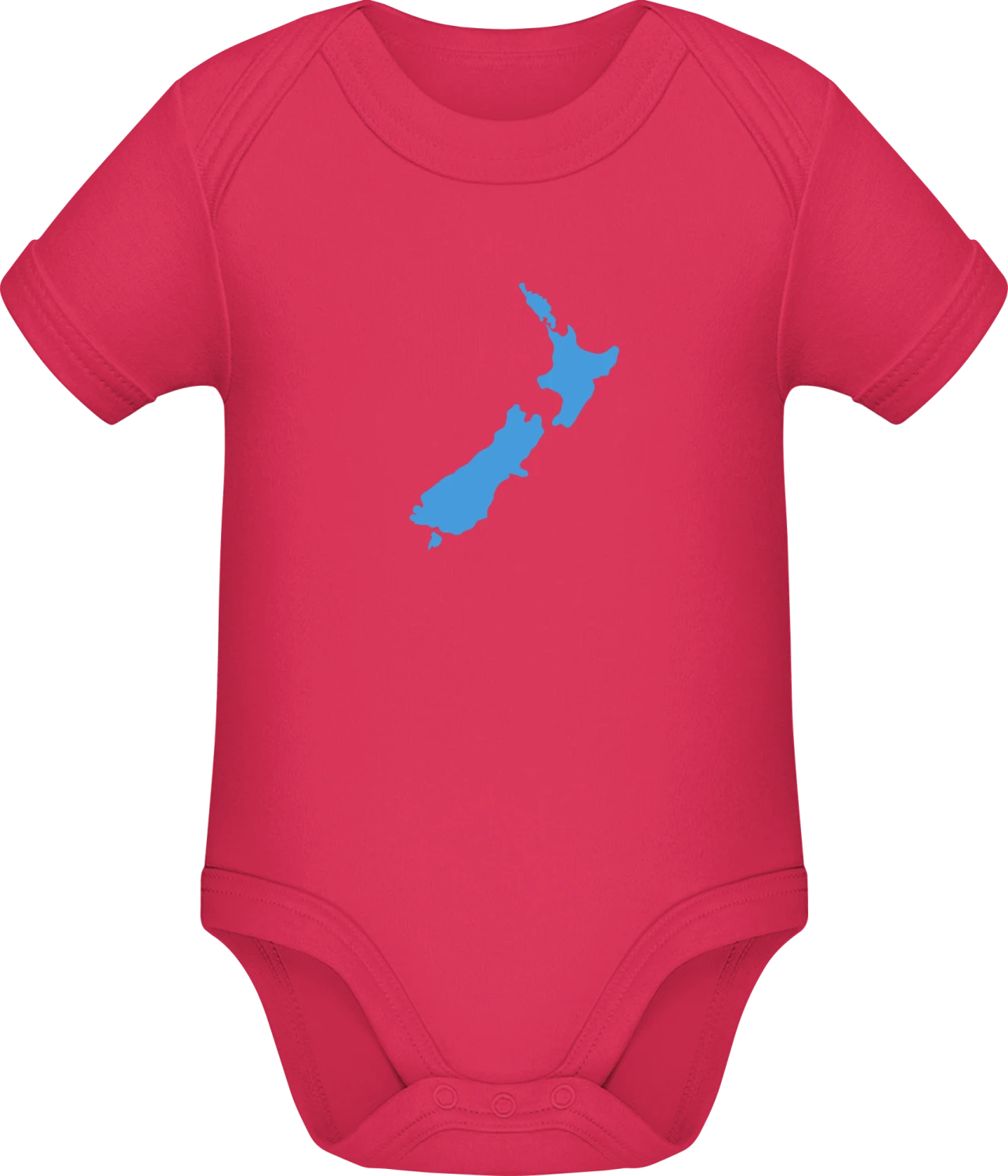 New Zealand Country Map - Sorbet Sonar SSL organic babybodsuit - Front