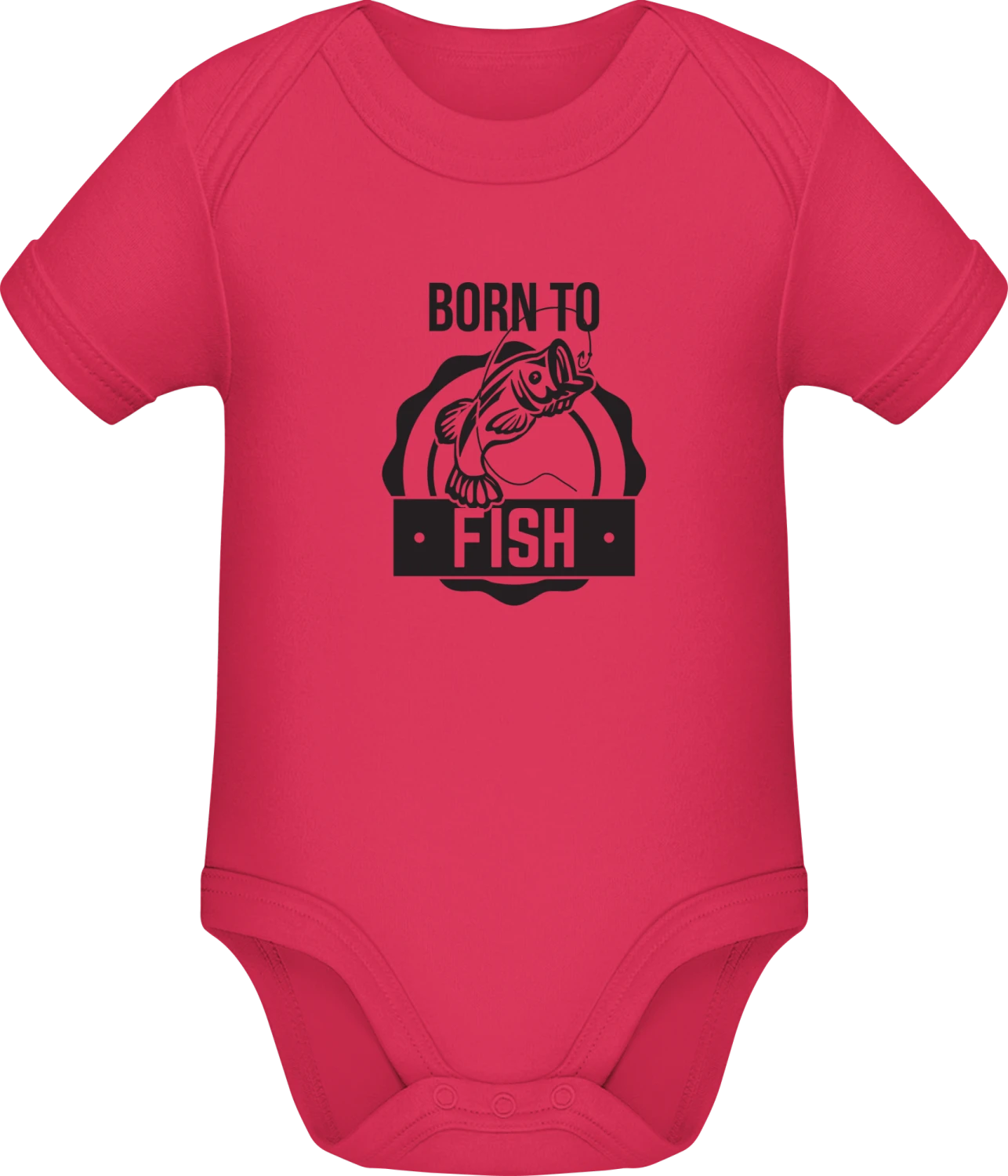 Born To Fish Logo - Sorbet Sonar SSL organic babybodsuit - Front