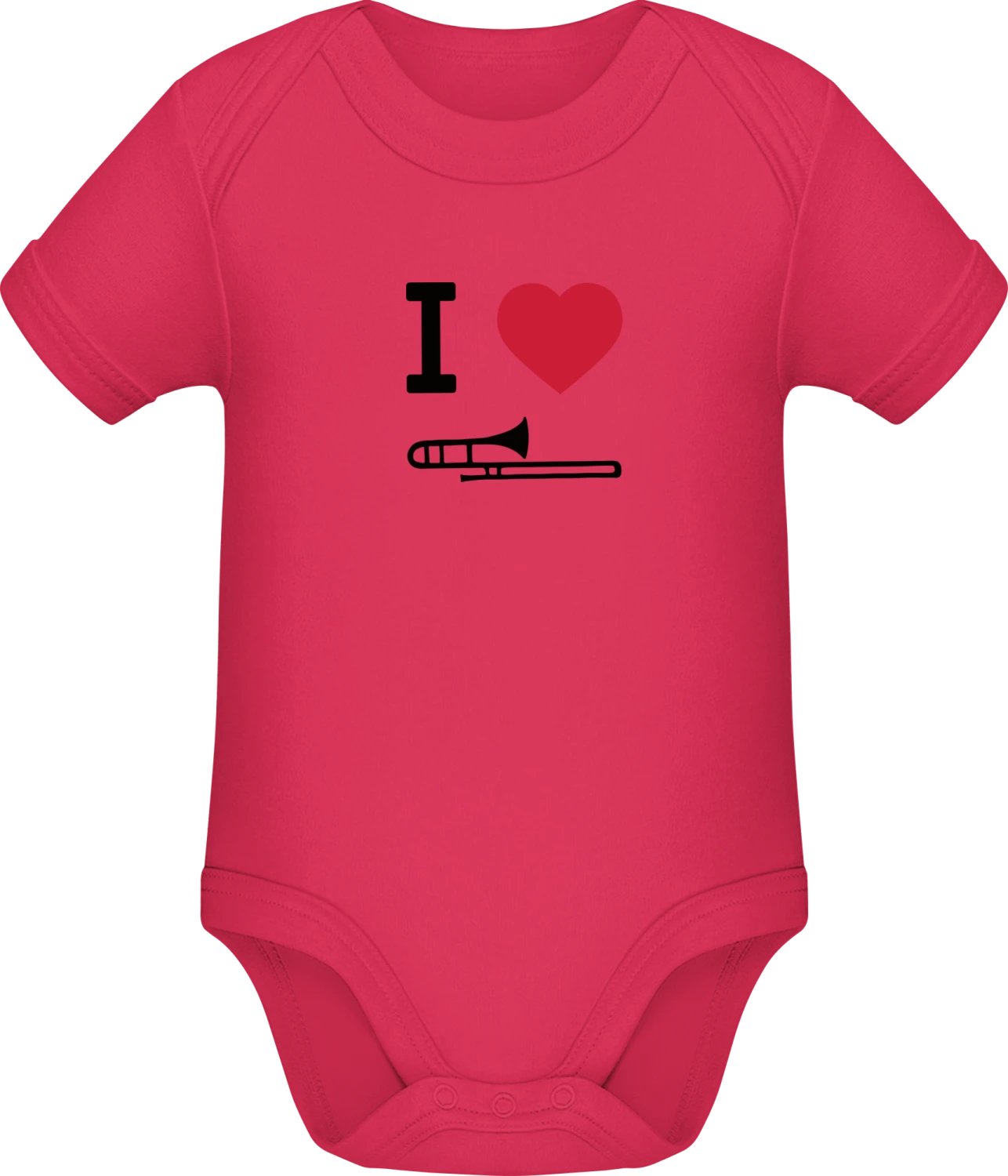 I Heart Trombone - Sorbet Sonar SSL organic babybodsuit - Front