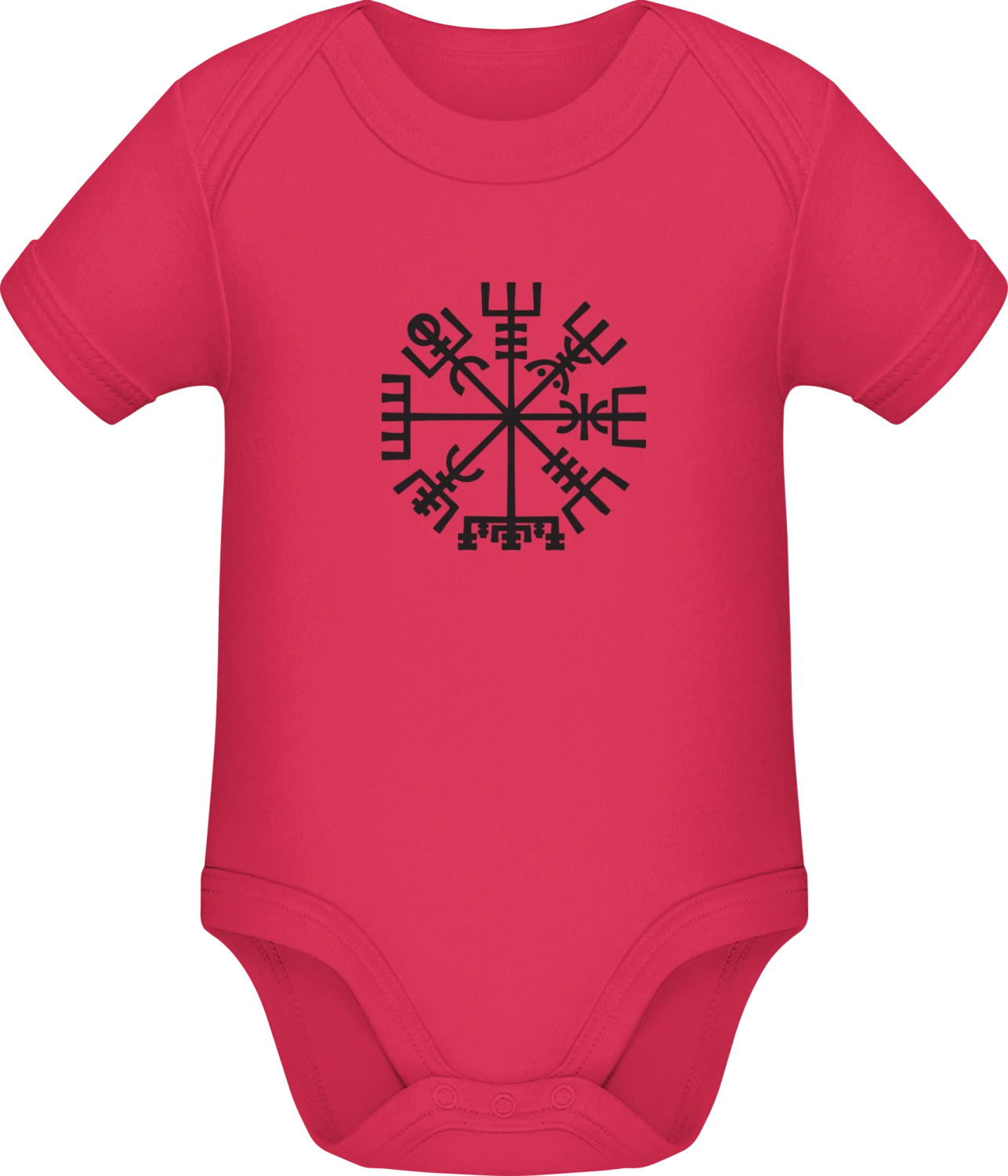 Vegvísir Viking Compass - Sorbet Sonar SSL organic babybodsuit - Front