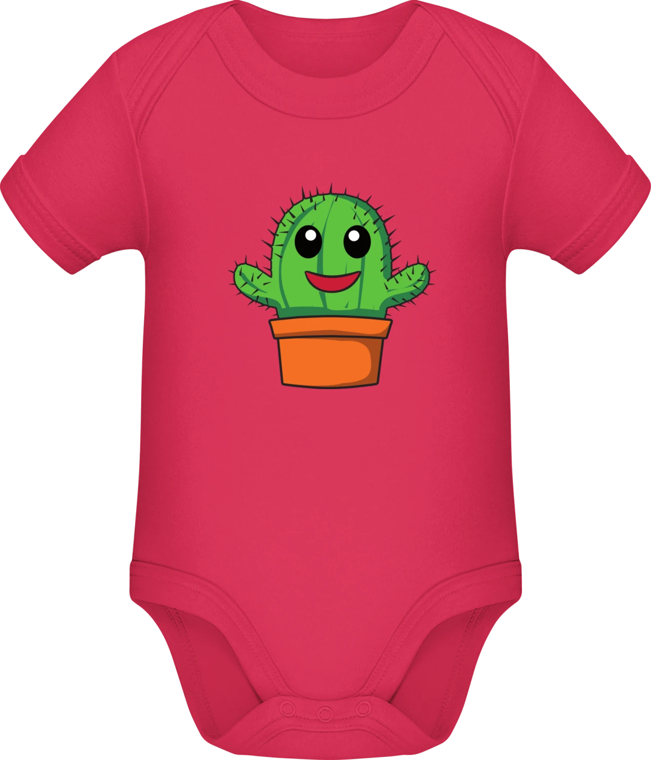 Cute Cactus Comic - Sorbet Sonar SSL organic babybodsuit - Front