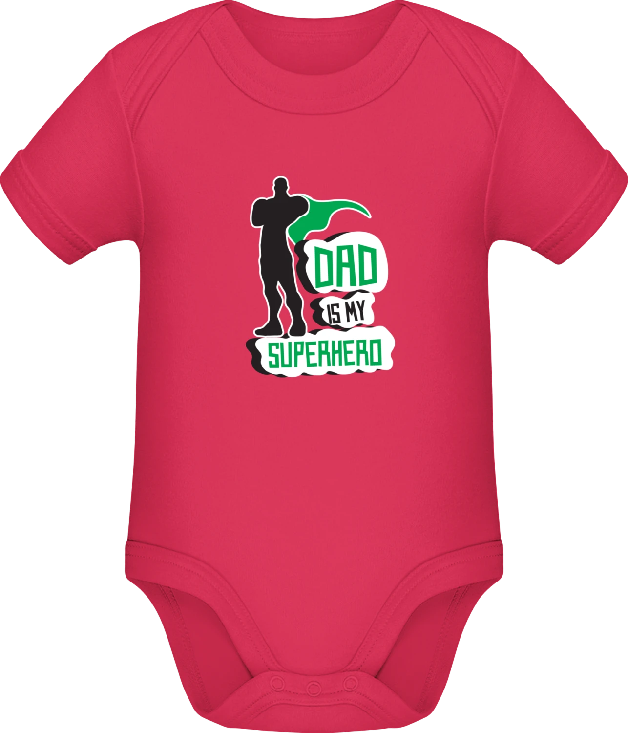 Dad Is My Superhero - Sorbet Sonar SSL organic babybodsuit - Front