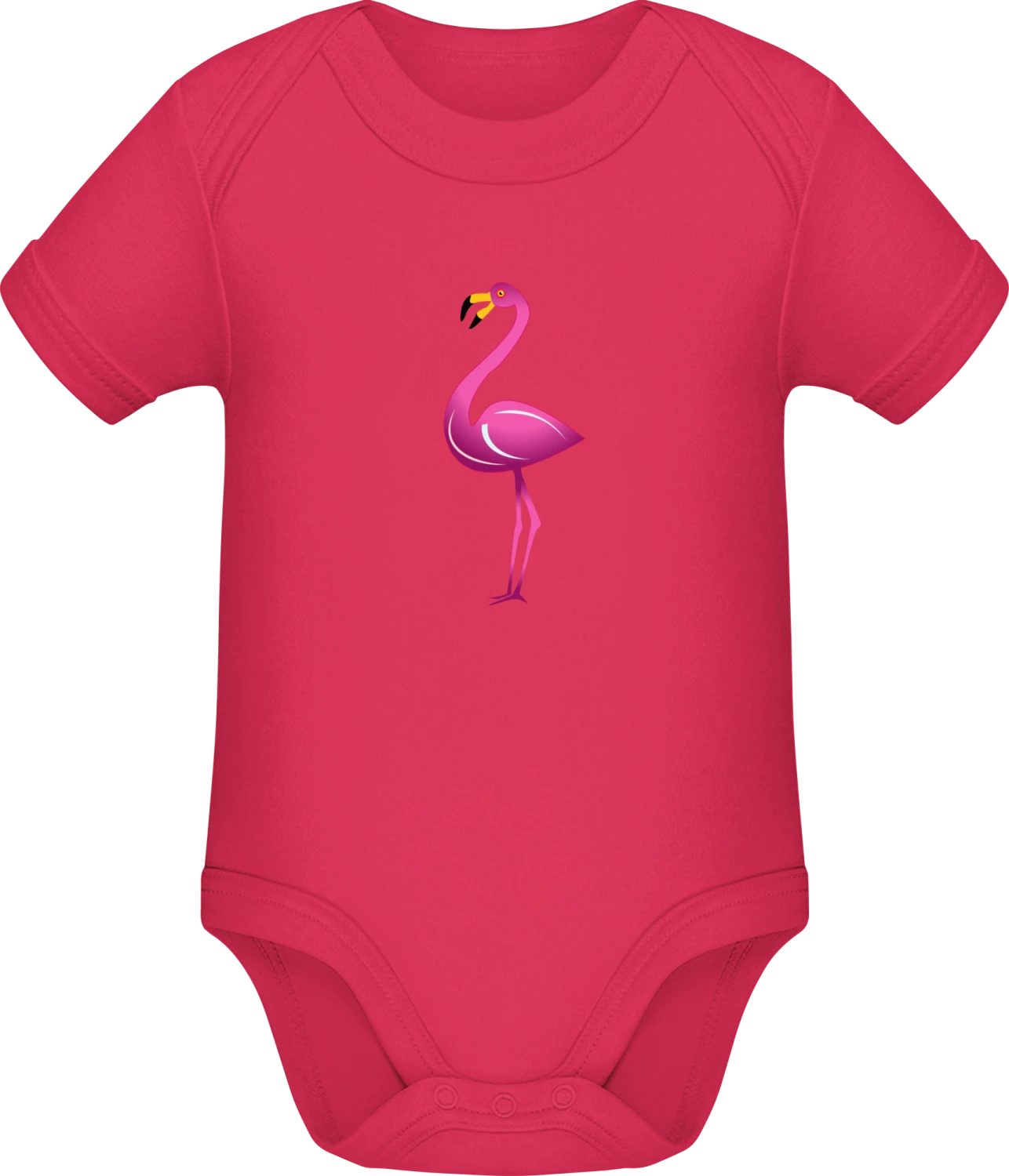 Flamingo Illustration - Sorbet Sonar SSL organic babybodsuit - Front