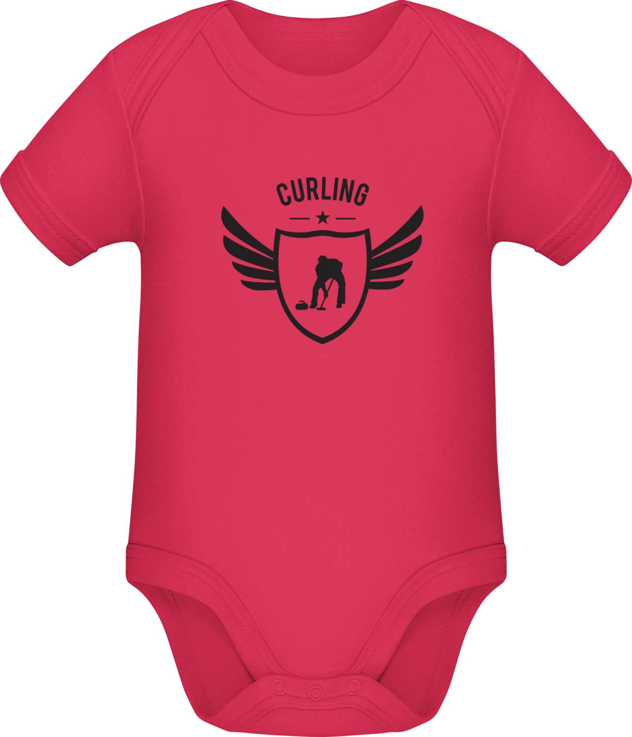 Curling Winged - Sorbet Sonar SSL organic babybodsuit - Front