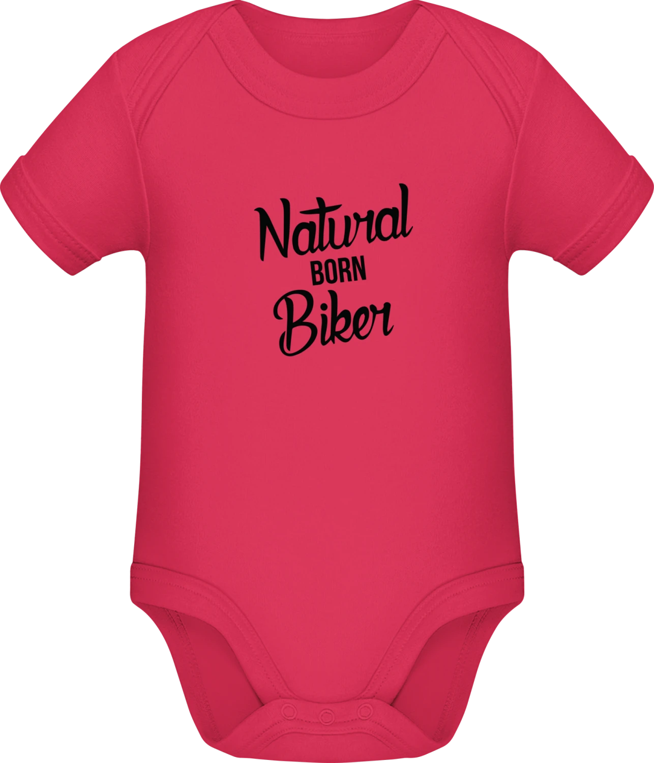 Natural Born Biker Text - Sorbet Sonar SSL organic babybodsuit - Front