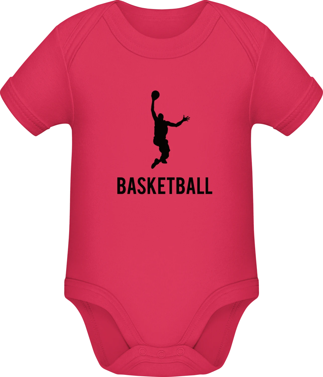 Basketball Dunk Silhouette - Sorbet Sonar SSL organic babybodsuit - Front