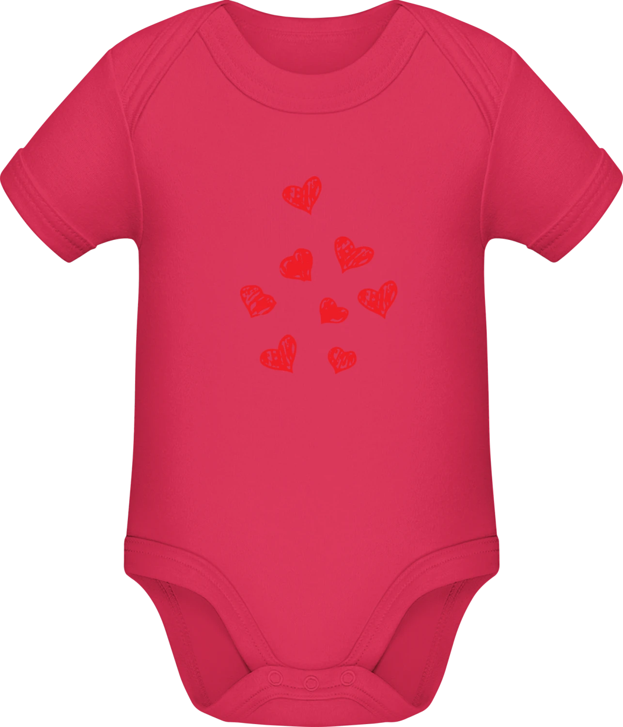 Hearts Drawing - Sorbet Sonar SSL organic babybodsuit - Front