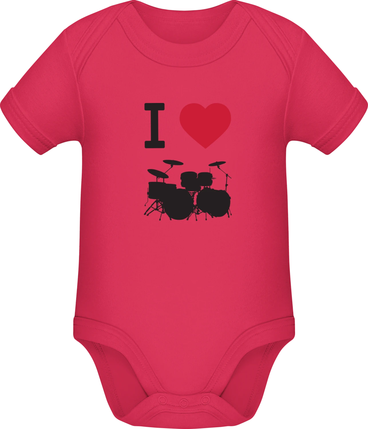 I Love Drums - Sorbet Sonar SSL organic babybodsuit - Front