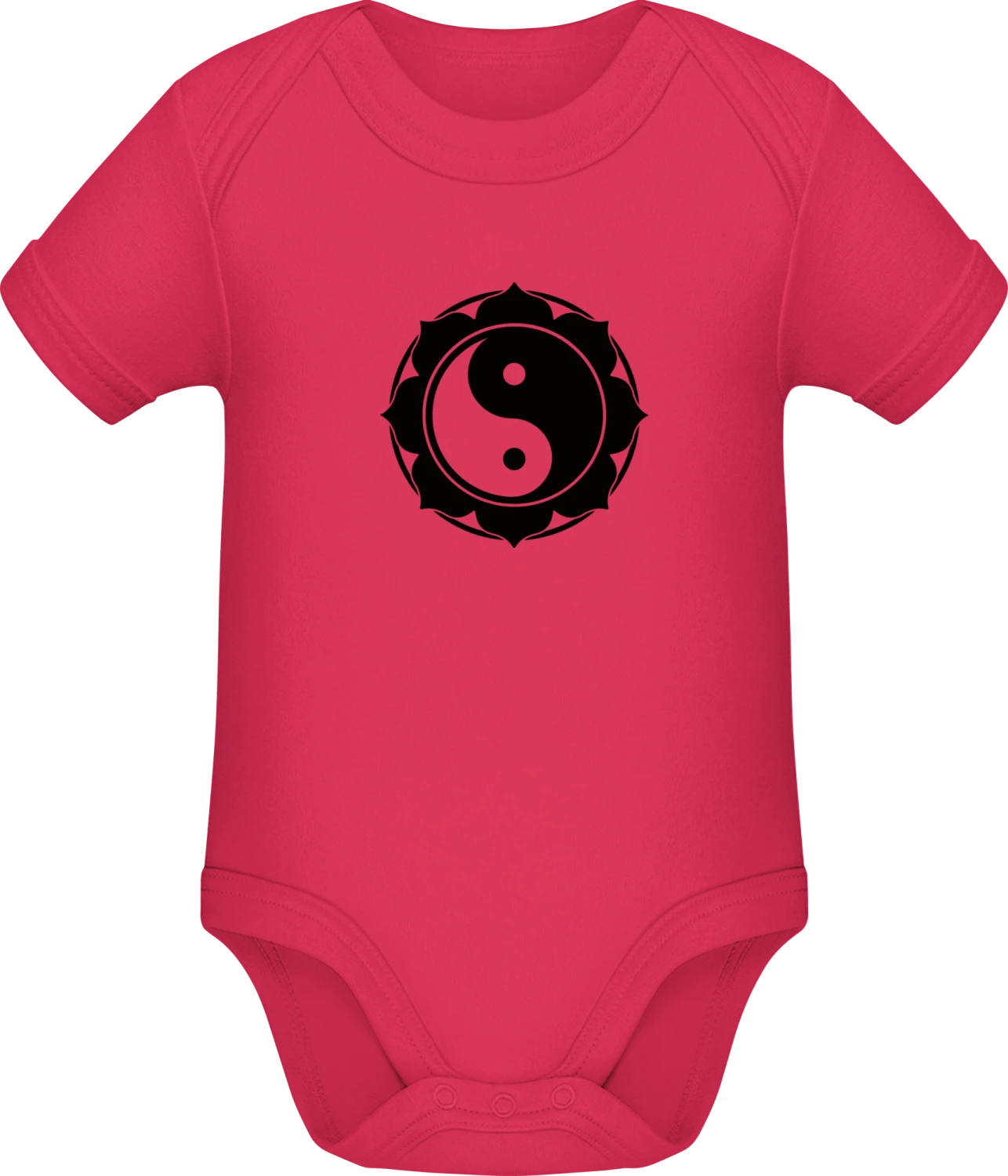 Yin And Yang Flower - Sorbet Sonar SSL organic babybodsuit - Front