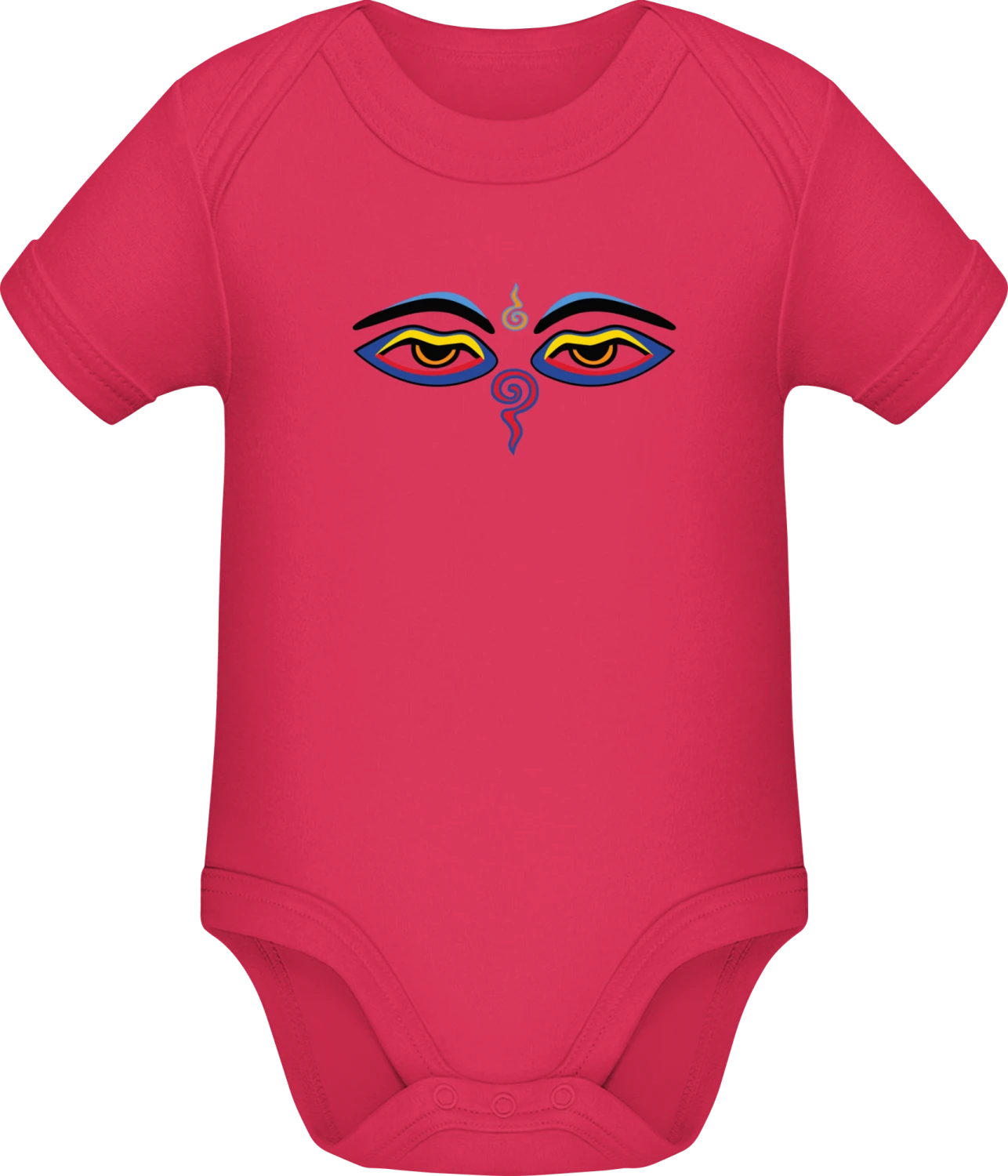 Eyes of Buddha Symbol - Sorbet Sonar SSL organic babybodsuit - Front