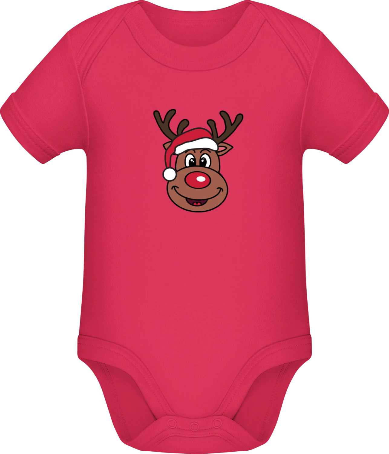 Cute Christmas Reindeer - Sorbet Sonar SSL organic babybodsuit - Front