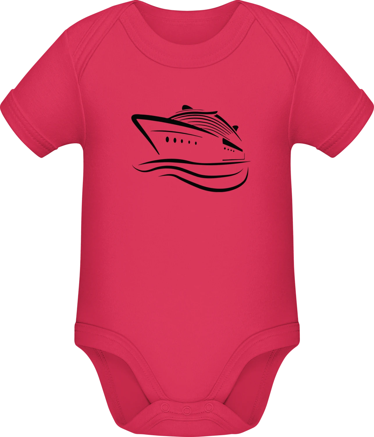 Boat On Sea - Sorbet Sonar SSL organic babybodsuit - Front